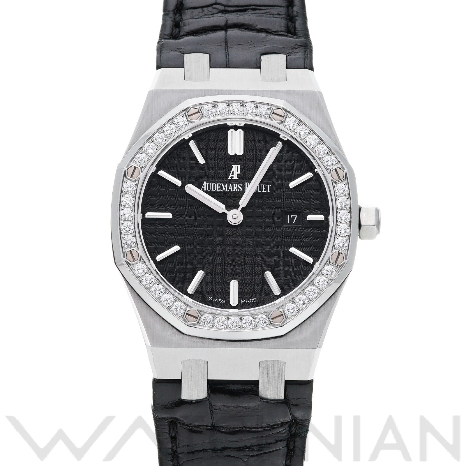 オーデマ ピゲ ロイヤルオーク クォーツ 67651ST.ZZ.D002CR.01 ブラック レディース 時計 【中古】【wristwatch】