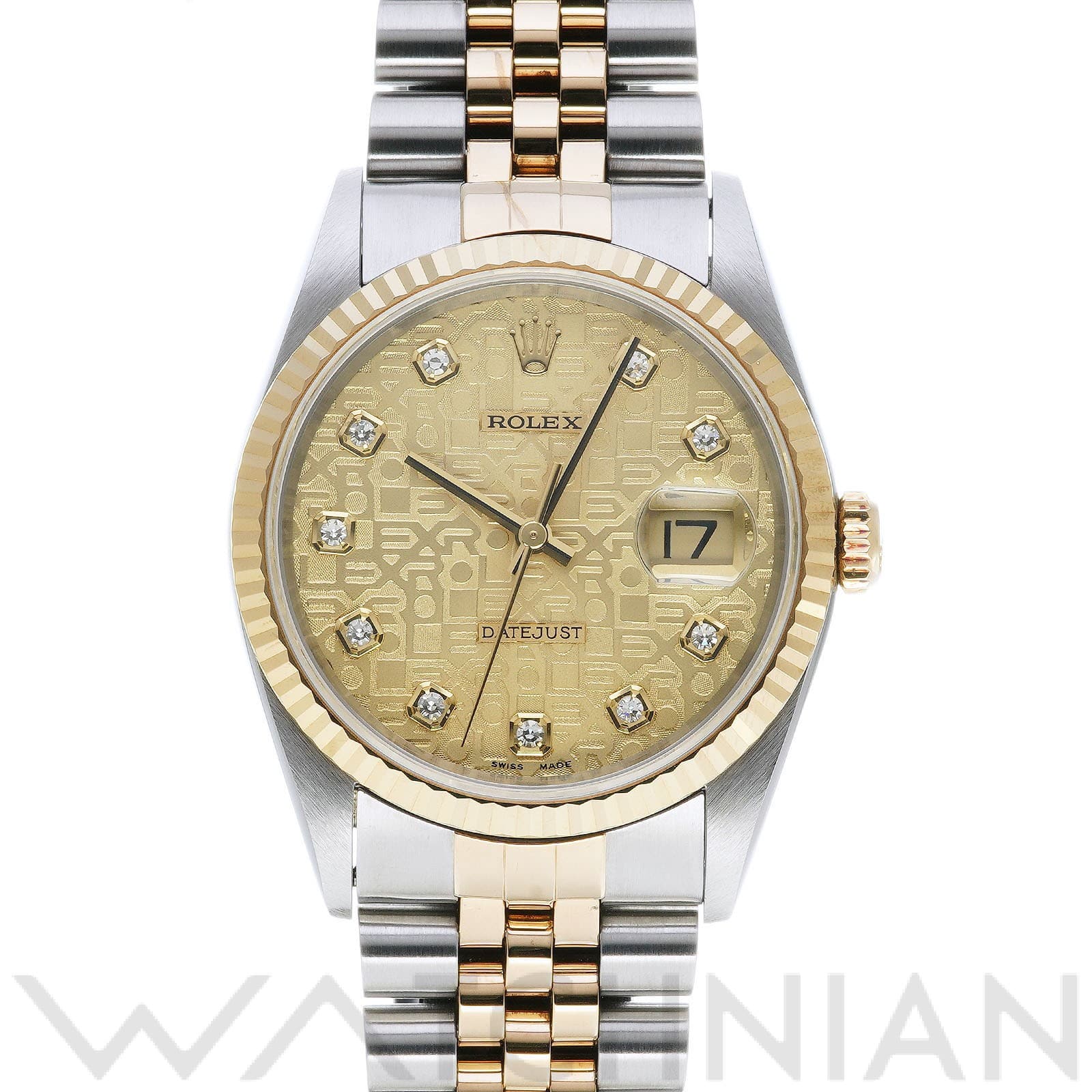 ロレックス デイトジャスト 36 16233G シャンパンコンピュータ/ダイヤモンド メンズ 時計 【中古】【wristwatch】