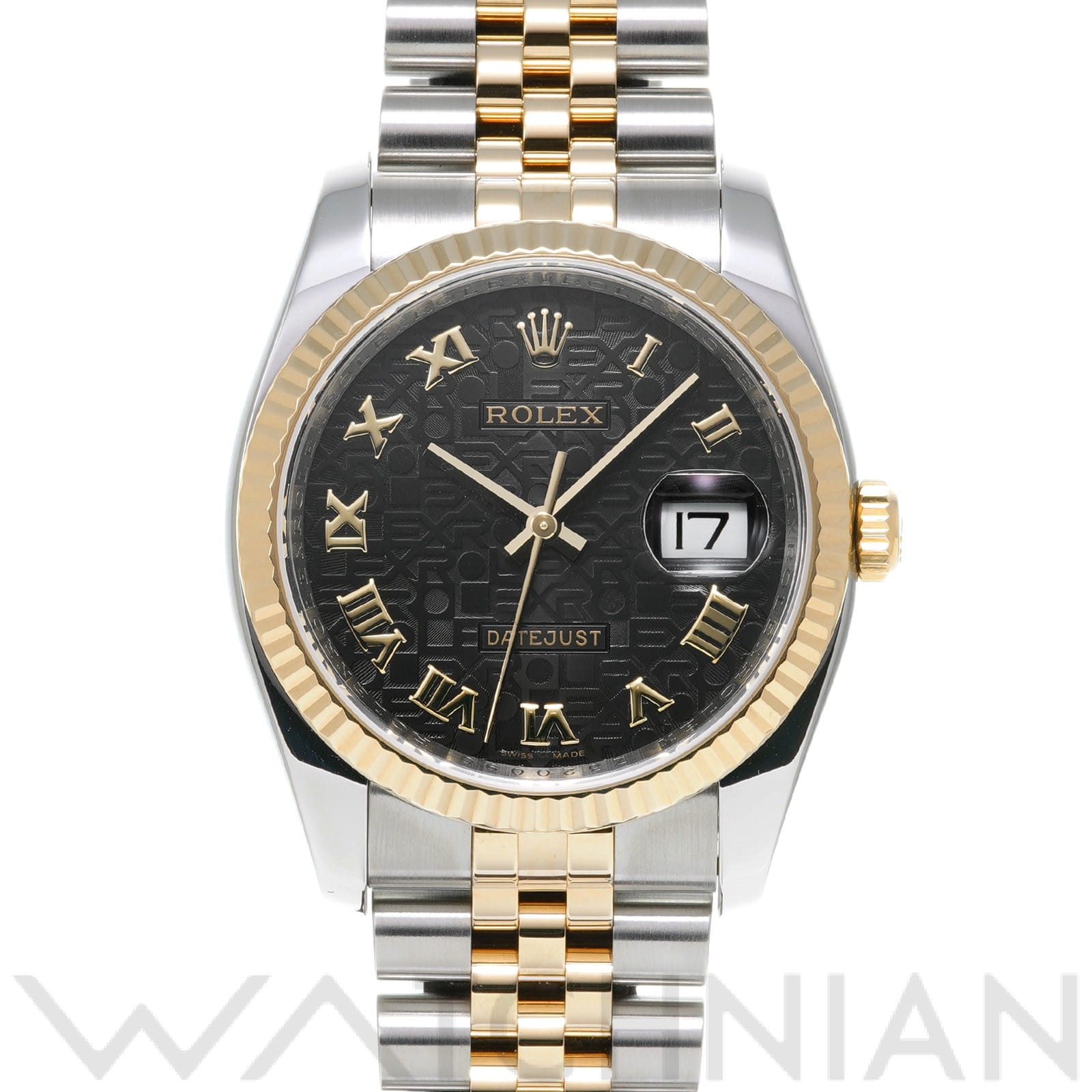 ロレックス デイトジャスト 36 116233 ブラックコンピュータ メンズ 時計 【中古】【wristwatch】