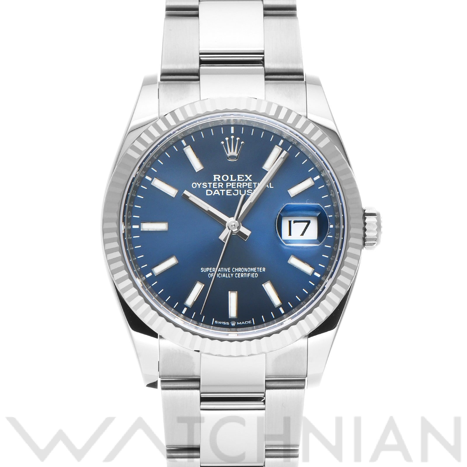 ロレックス デイトジャスト 36 126234 ブライトブルー メンズ 時計 【中古】【wristwatch】