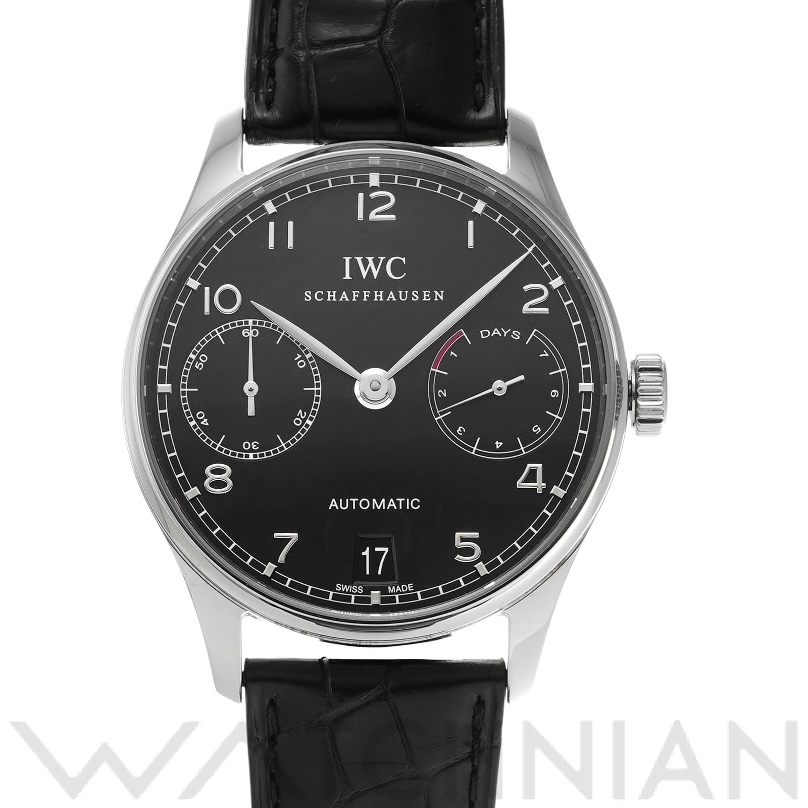 ポルトギーゼ オートマティック 7デイズ IW500109 ブラック インターナショナルウォッチカンパニー IWC メンズ 【中古】