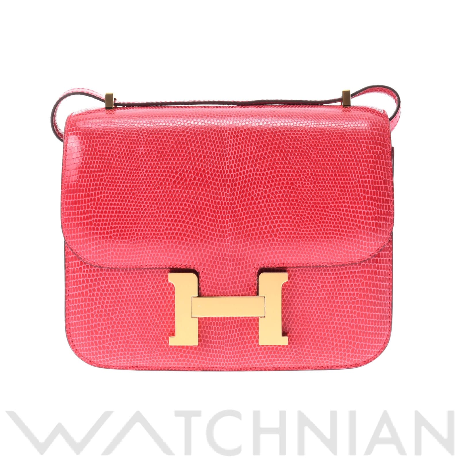エルメス / HERMES コンスタンス ミニ18 ローズエクストリーム/ゴールド金具 リザード レディース バッグ 【未使用】【bag】