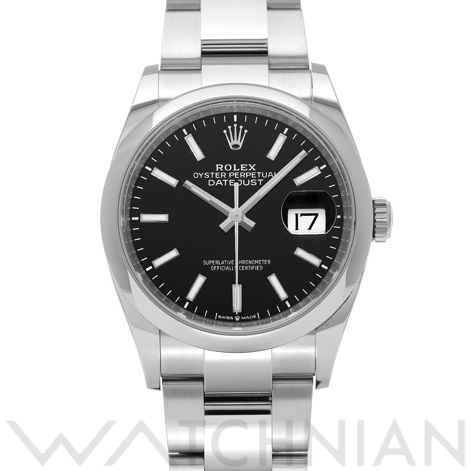 ロレックス デイトジャスト 36 126200 ブライトブラック メンズ 時計 【中古】【wristwatch】