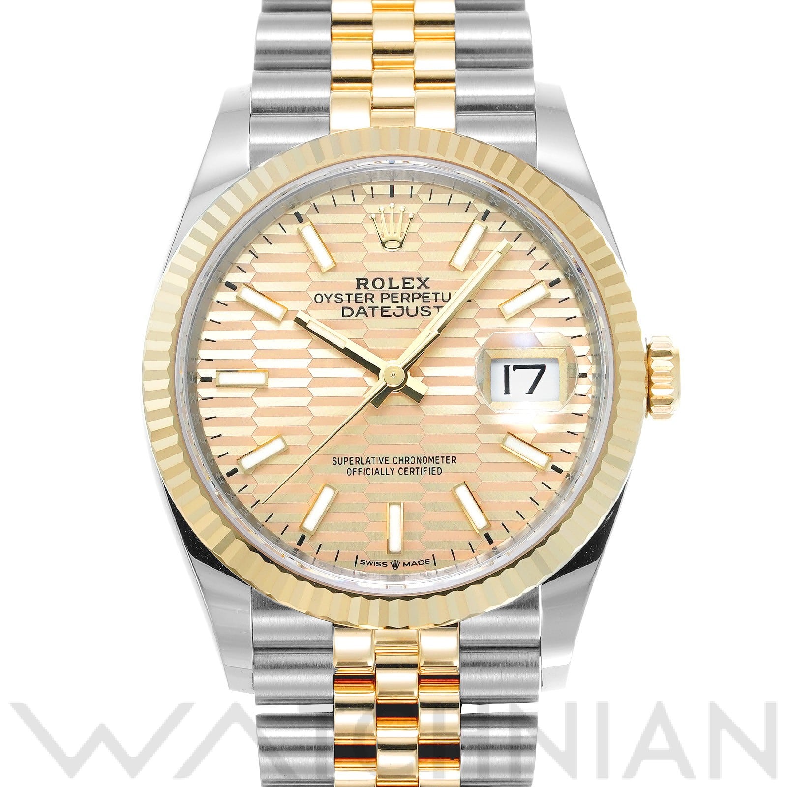 ロレックス デイトジャスト 36 126233 ゴールデン フルーテッドモチーフ メンズ 時計 【中古】【wristwatch】