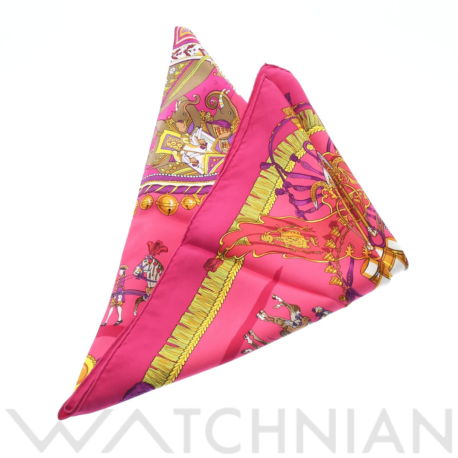 エルメス / HERMES カレ90 CAPARACONS DE LA FRANCE DE L’INDE ピンク/パープル シルク100% レディース 【中古】【other】