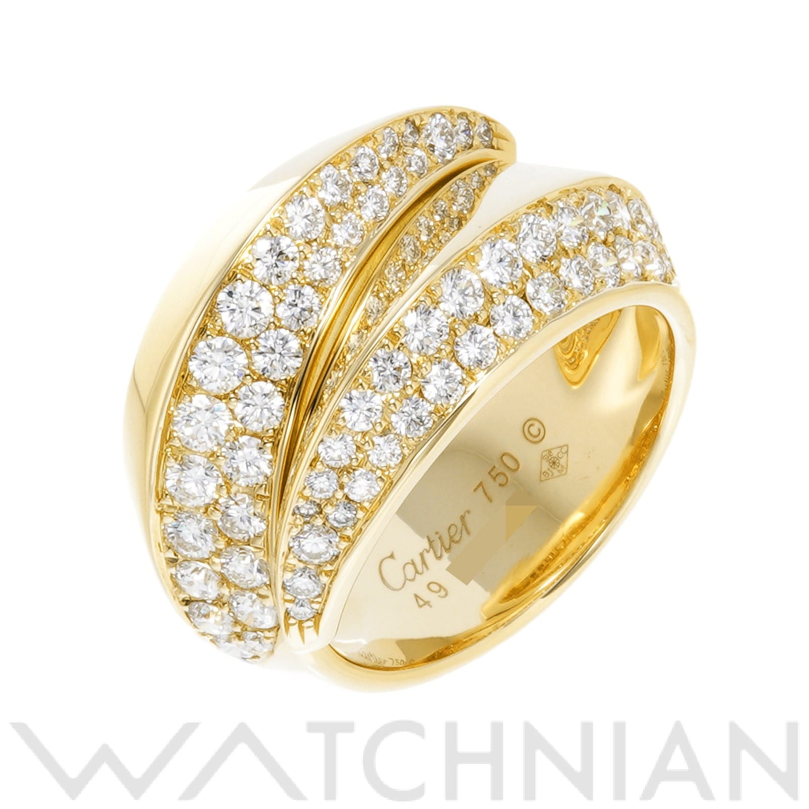 カルティエ パンテール グリフ リング　#49(約9号) B4194500 K18イエローゴールド YG/ダイヤモンド レディース ジュエリー 【中古】【jewelry】