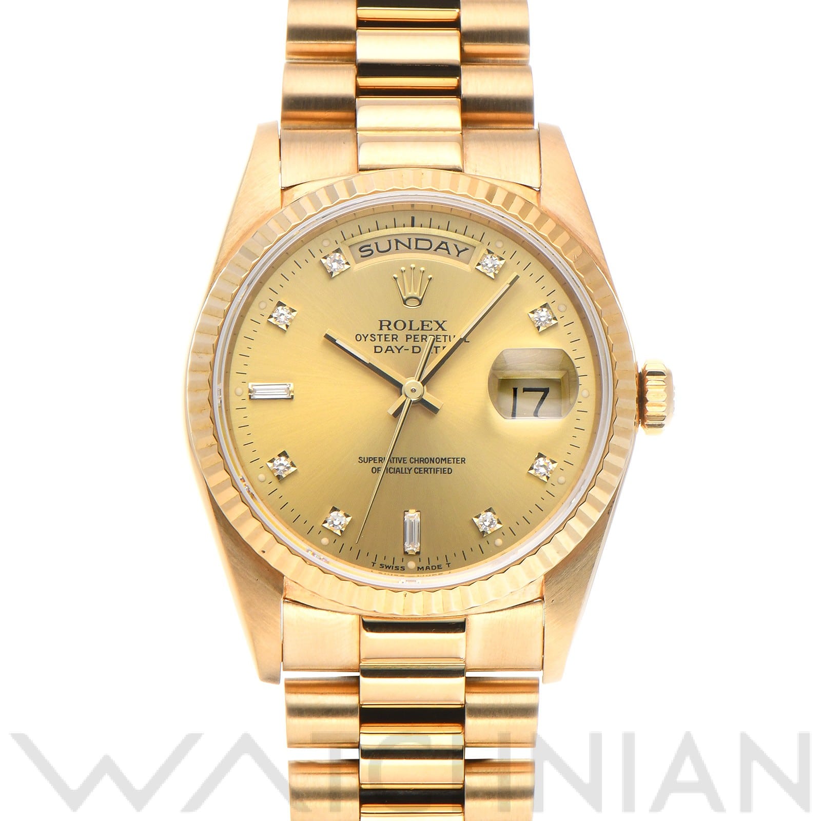 ロレックス デイデイト 36 18238A シャンパン/ダイヤモンド メンズ 時計 【中古】【wristwatch】