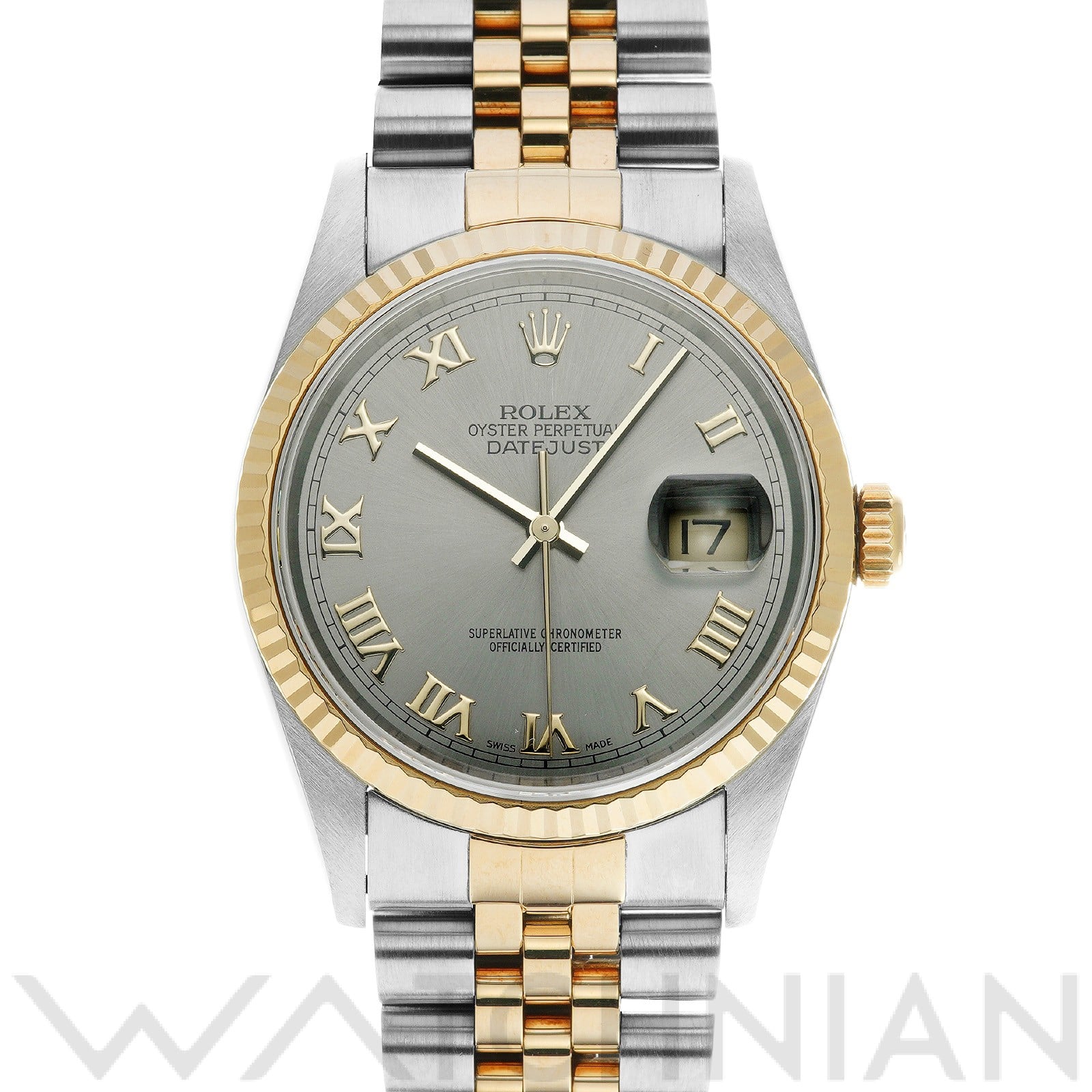 ロレックス デイトジャスト 16233 グレー メンズ 時計 【中古】【wristwatch】