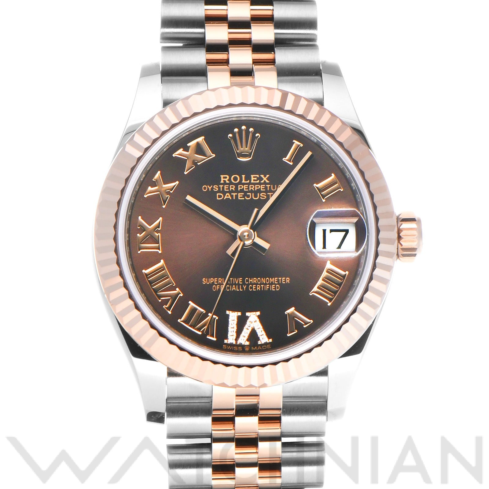 ロレックス デイトジャスト 31 278271 チョコレート/ダイヤモンド レディース 時計 【中古】【wristwatch】