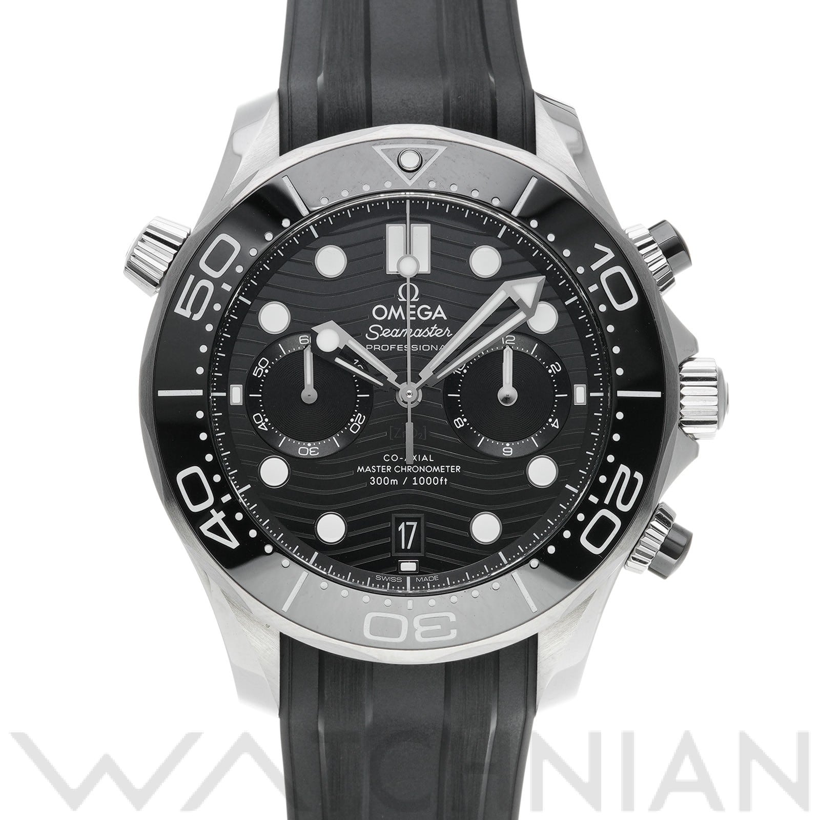 シーマスター ダイバー300 コーアクシャル マスタークロノメーター クロノグラフ 210.32.44.51.01.001 ブラック オメガ OMEGA メンズ 【中古】