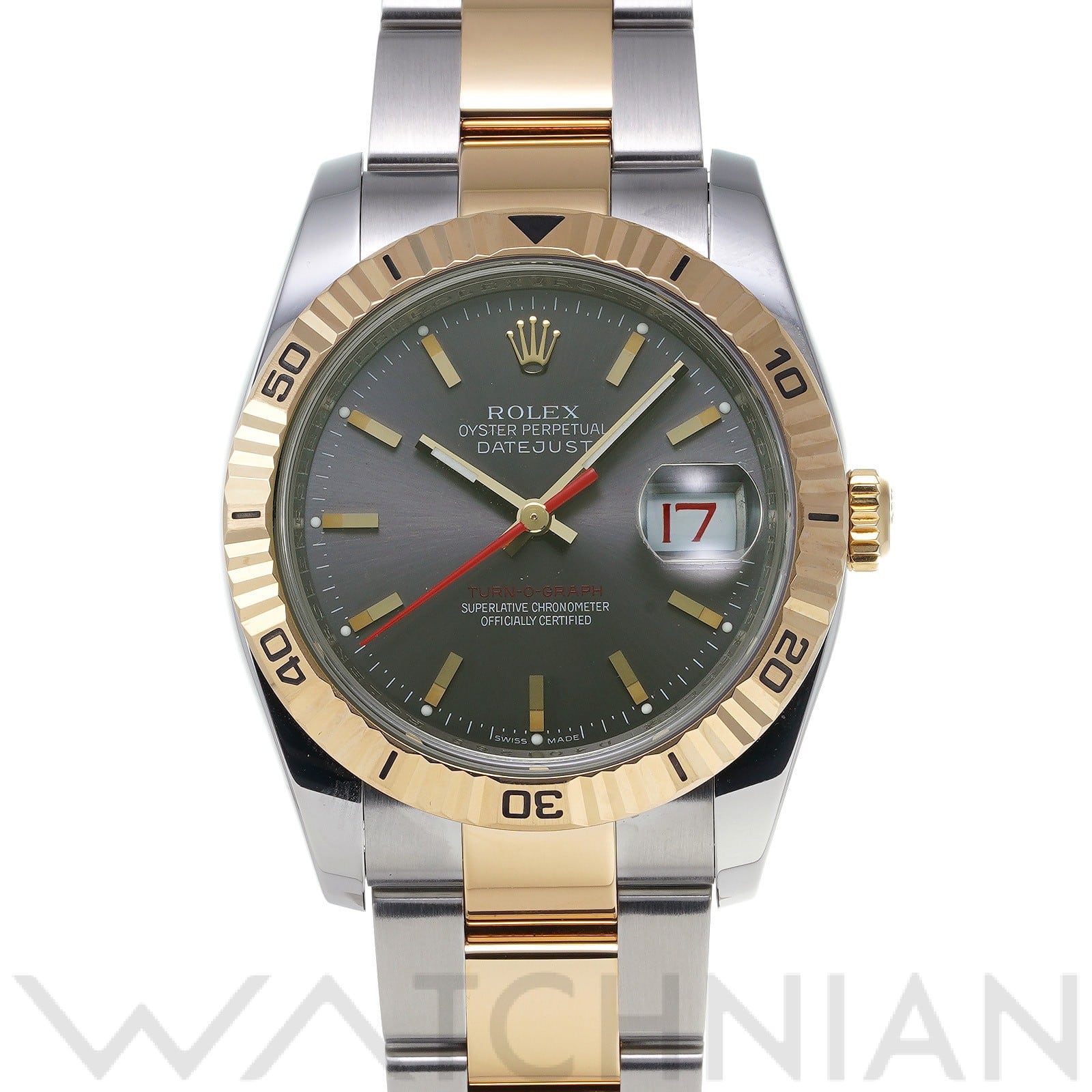 ロレックス デイトジャスト ターノグラフ 116263 グレー メンズ 時計 【中古】【wristwatch】
