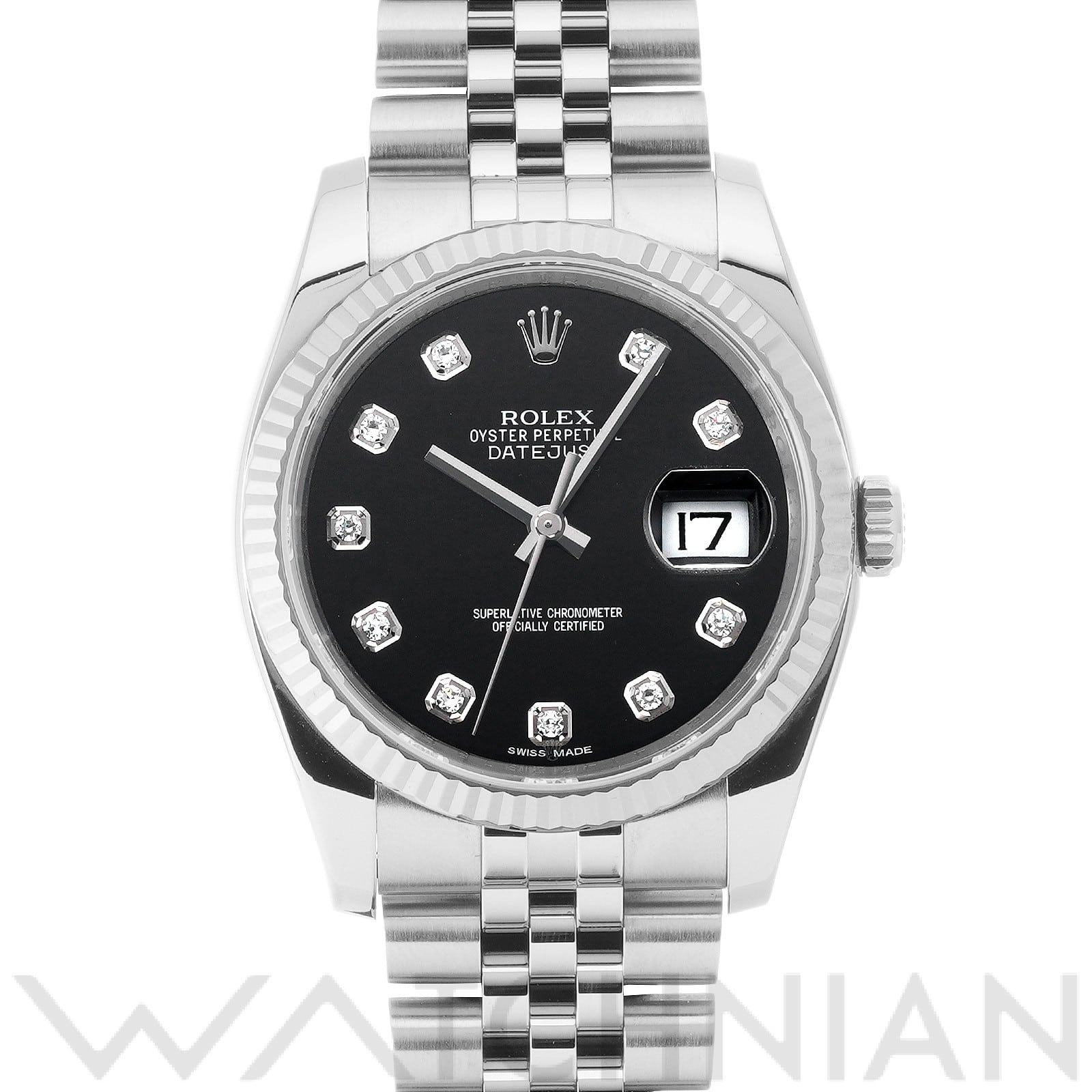 ロレックス デイトジャスト 36 116234G ブラック/ダイヤモンド メンズ 時計 【中古】【wristwatch】