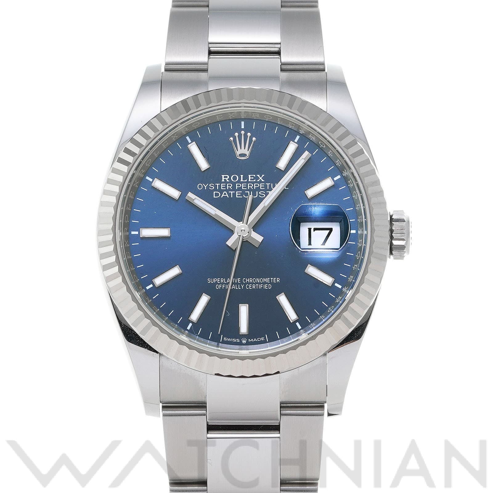 ロレックス デイトジャスト 36 126234 ブライトブルー メンズ 時計 【中古】【wristwatch】