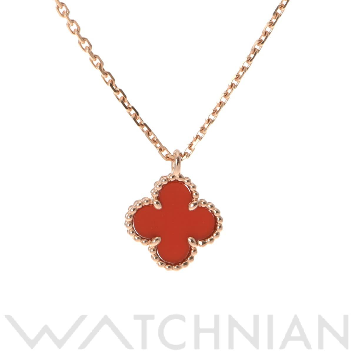 ヴァン クリーフ&アーペル スウィートアルハンブラ カーネリアン ゴールド K18ピンクゴールド PG レディース ジュエリー 【中古】【jewelry】