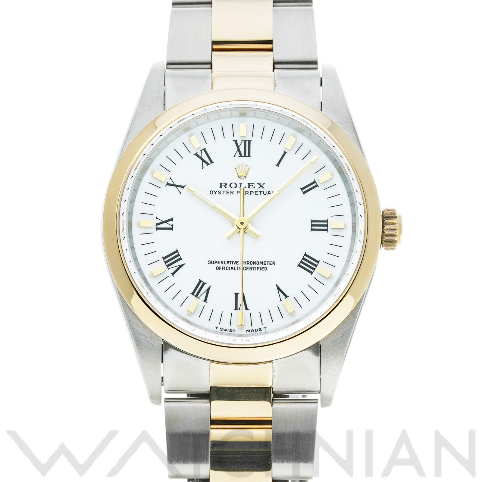 ロレックス オイスターパーペチュアル 34 14203 ホワイト メンズ 時計 【中古】【wristwatch】