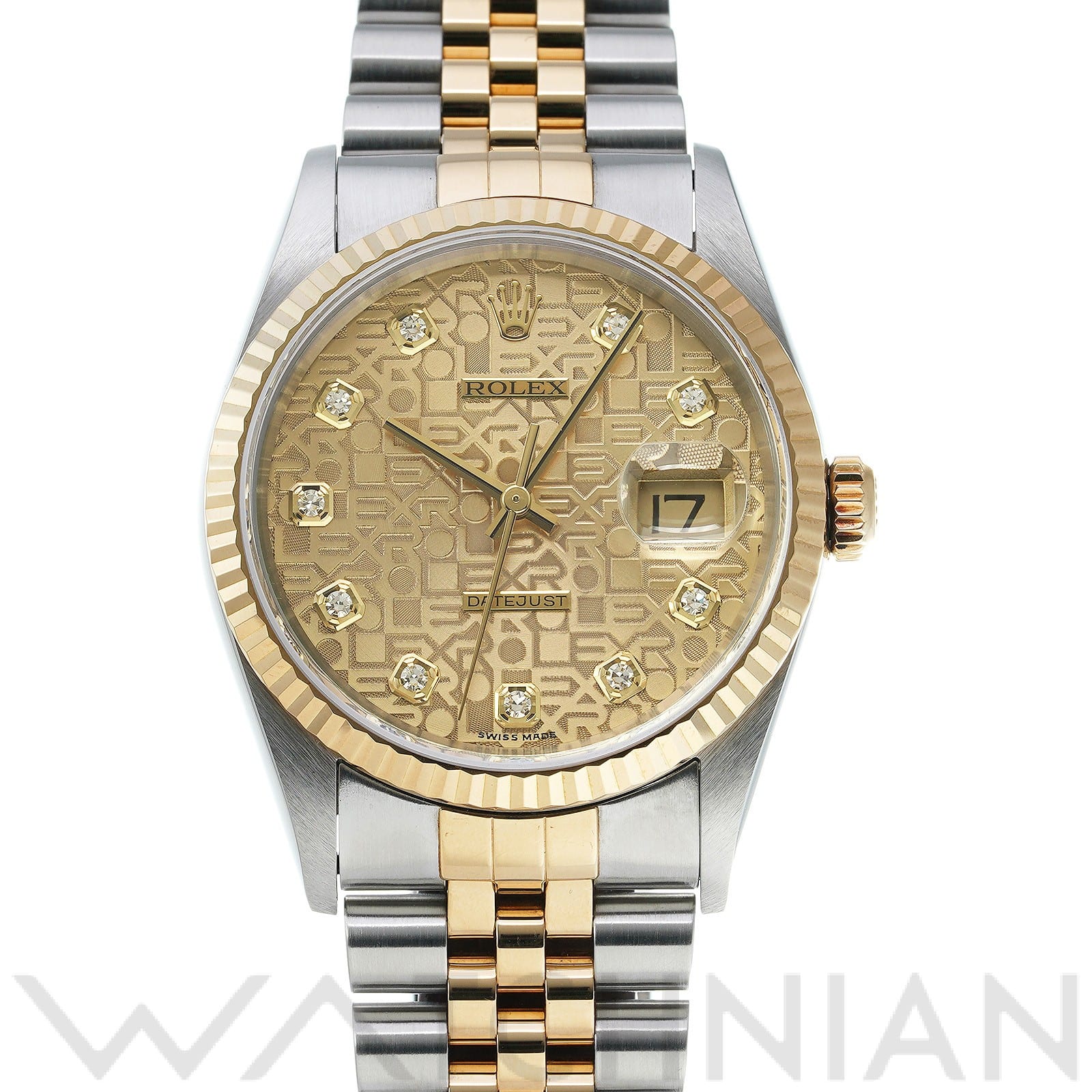 ロレックス デイトジャスト 16233G シャンパンコンピュータ/ダイヤモンド メンズ 時計 【中古】【wristwatch】