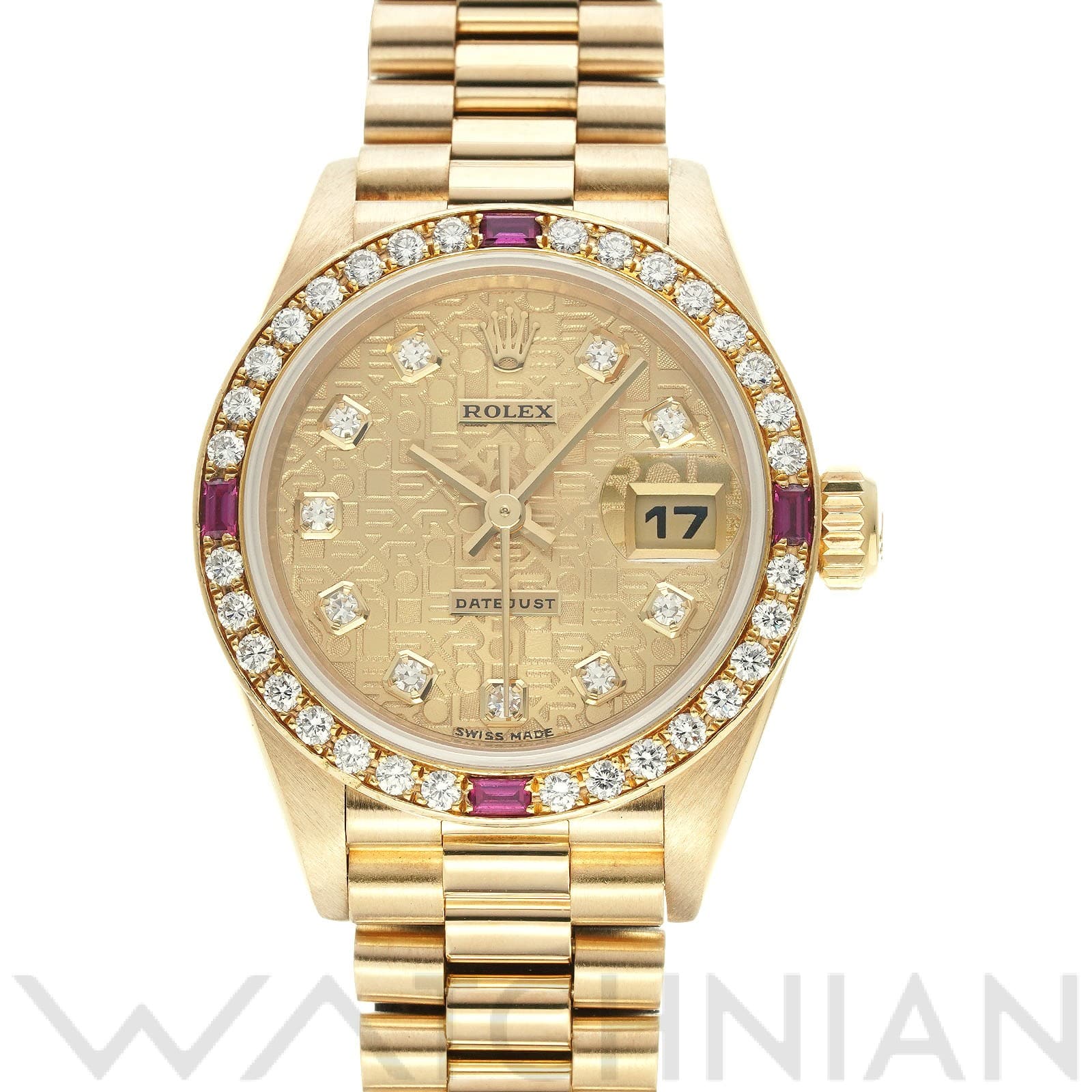 デイトジャスト 69068G W番(1995年頃製造) シャンパンコンピュータ/ダイヤモンド ロレックス ROLEX レディース 【中古】