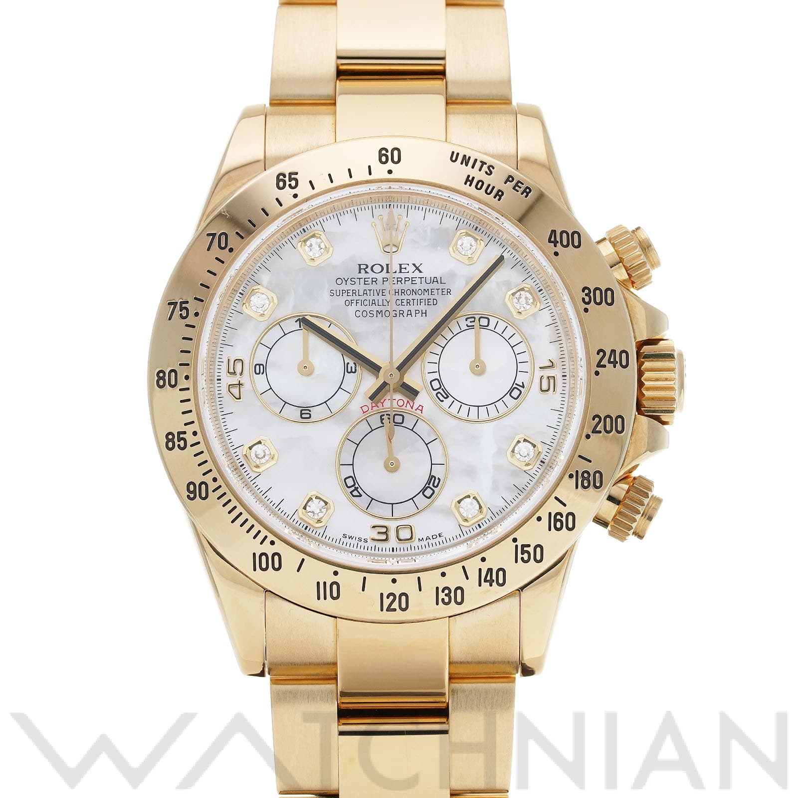 ロレックス コスモグラフ デイトナ 116528NG ホワイトシェル/ダイヤモンド メンズ 時計 【中古】【wristwatch】