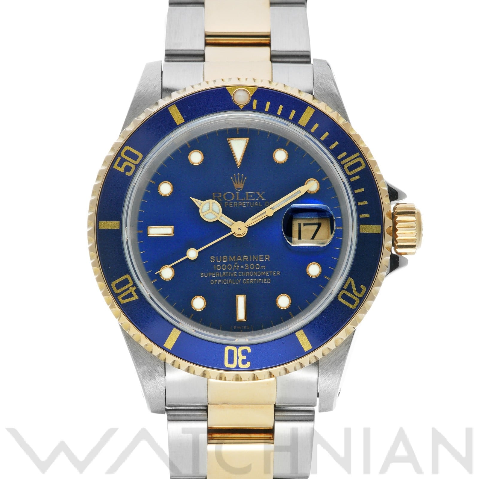 サブマリーナ デイト 16613 U番(1997年頃製造) ブルー ロレックス ROLEX メンズ 【中古】