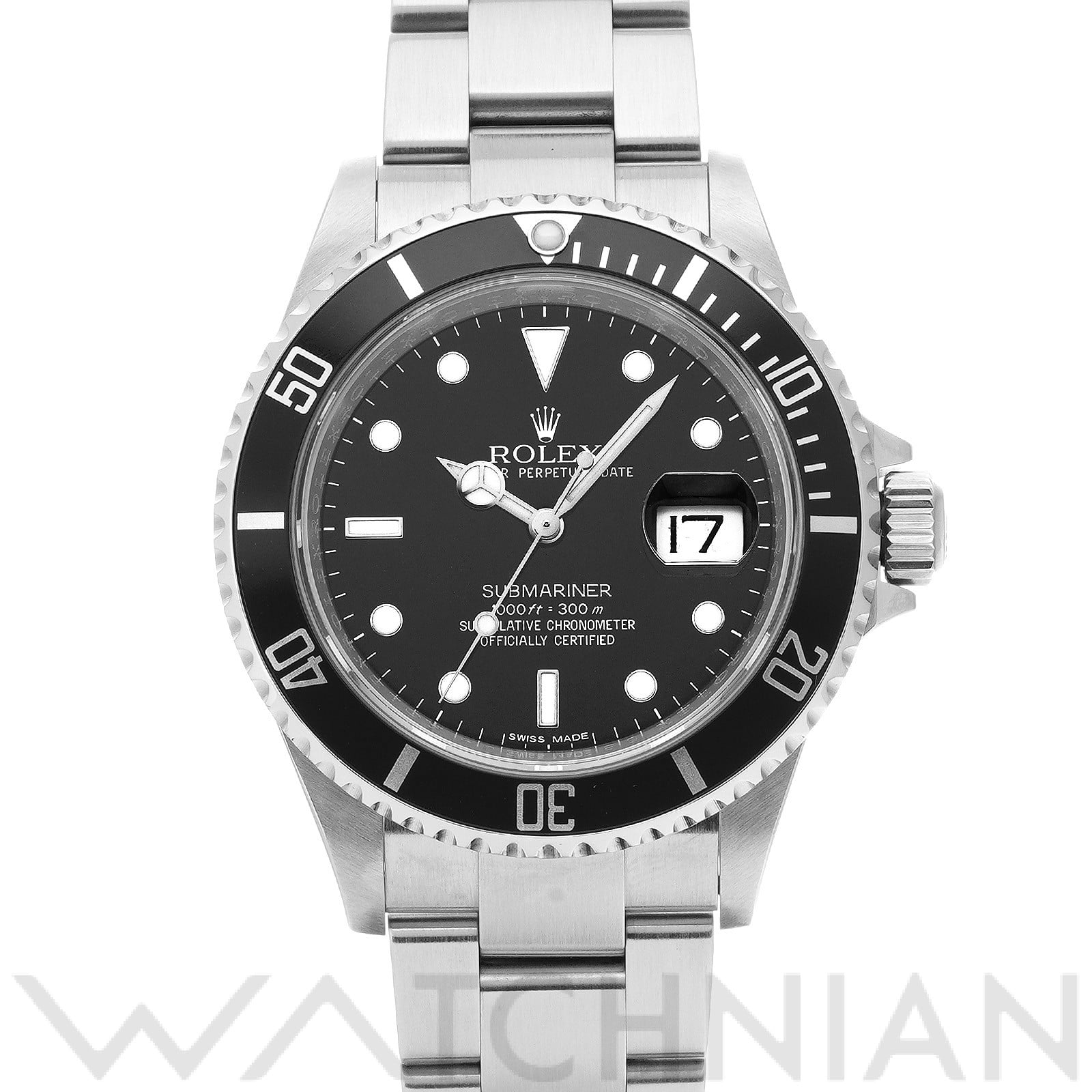 サブマリーナ デイト 16610 ランダムシリアル ブラック ロレックス ROLEX メンズ 【中古】