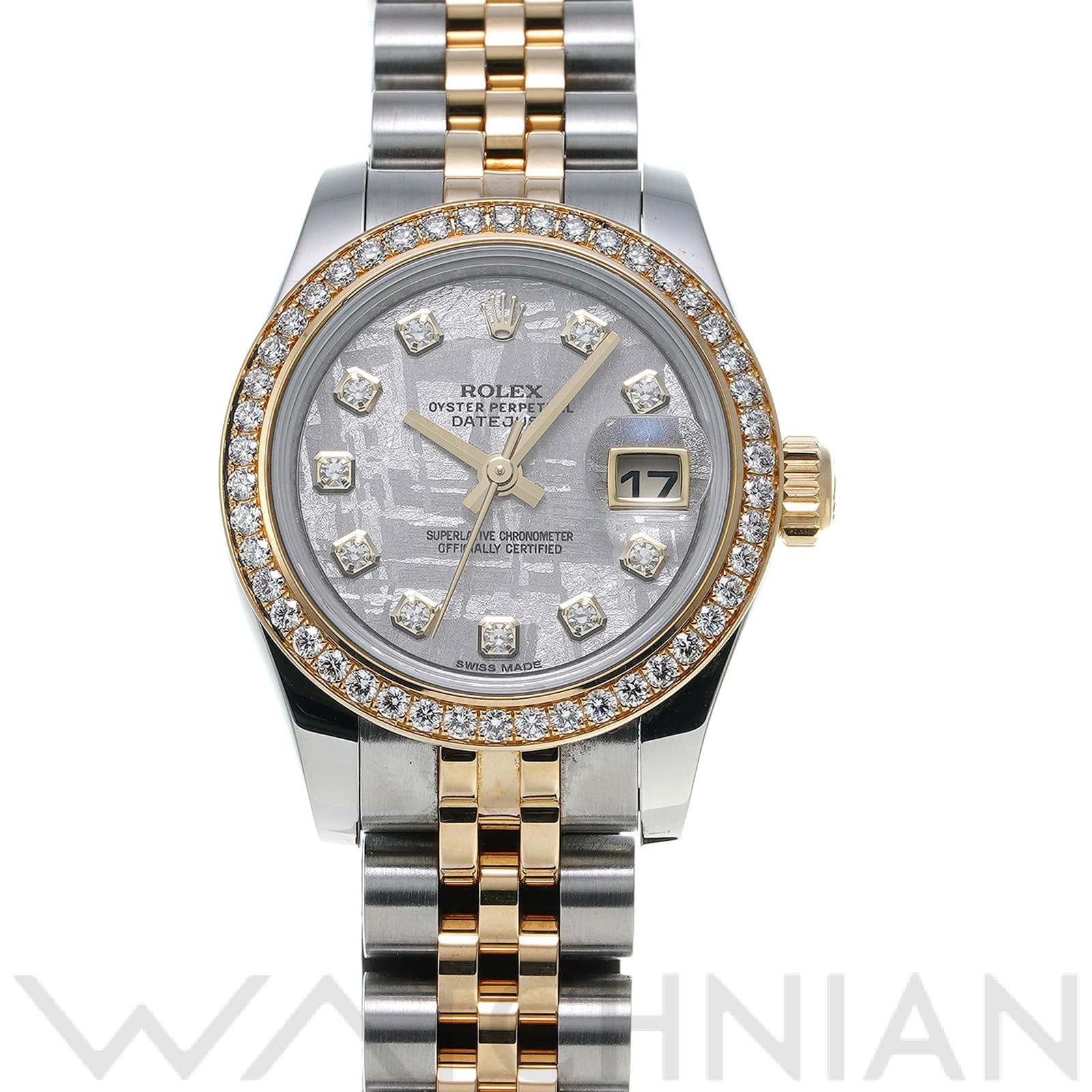 ロレックス レディ デイトジャスト 26 179383G メテオライト/ダイヤモンド レディース 時計 【中古】【wristwatch】