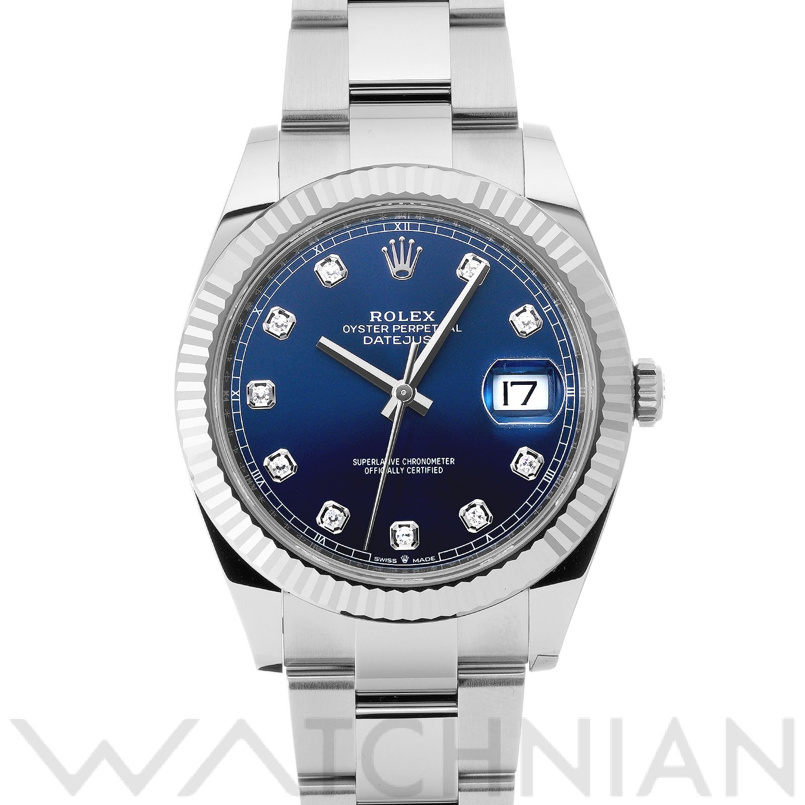 デイトジャスト 41 126334G ランダムシリアル ブライトブルー/ダイヤモンド ロレックス ROLEX メンズ 【中古】