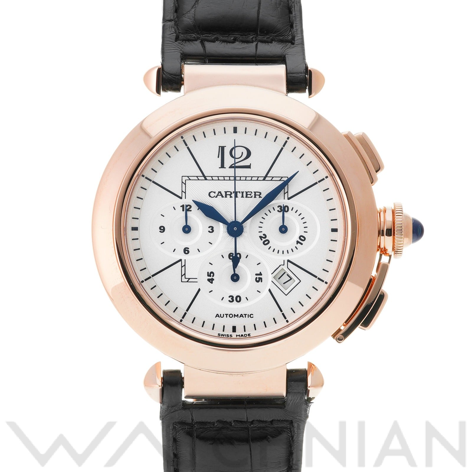 パシャ クロノグラフ 42mm W3019951 シルバー カルティエ CARTIER メンズ 【中古】