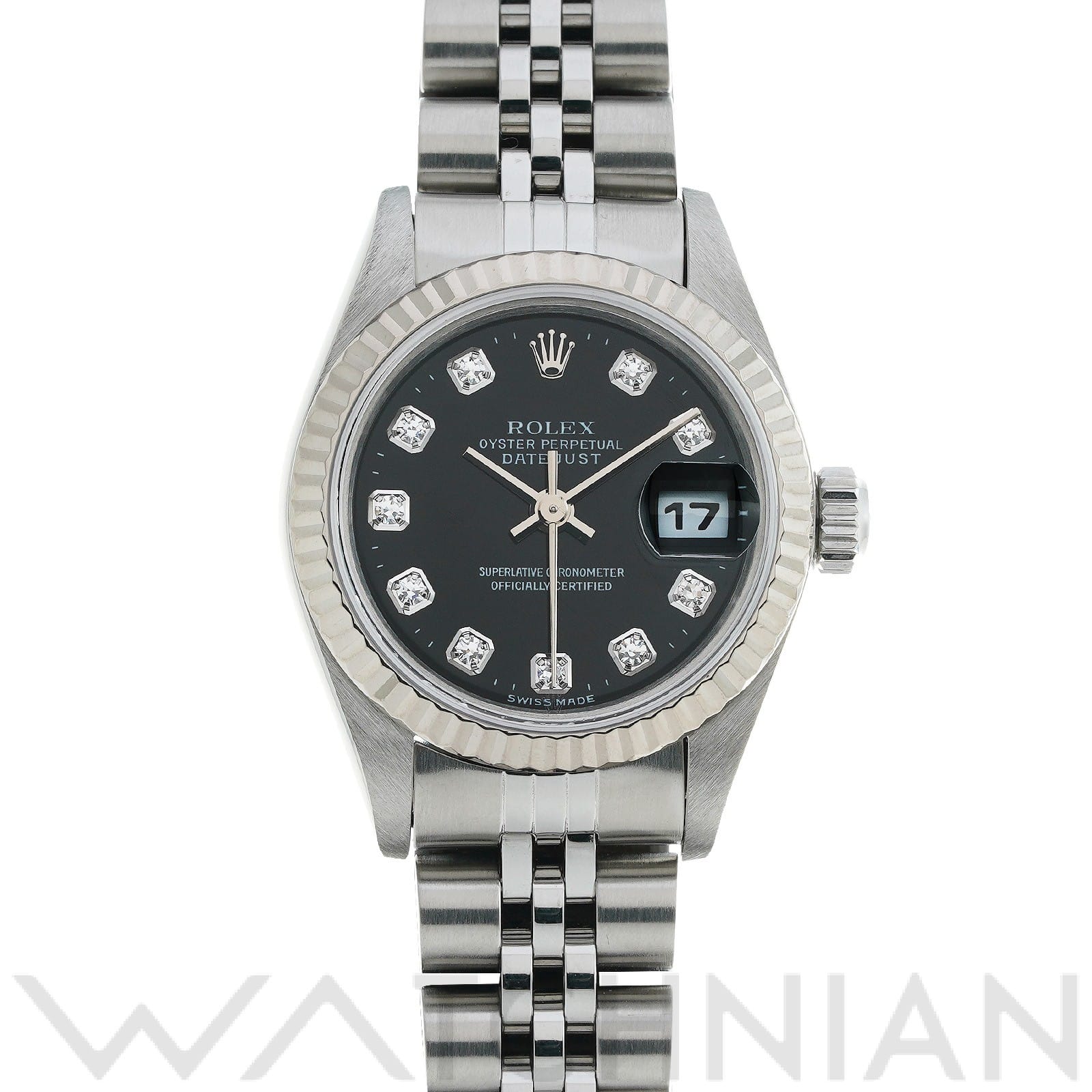 ロレックス デイトジャスト 79174G ブラック/ダイヤモンド レディース 時計 【中古】【wristwatch】