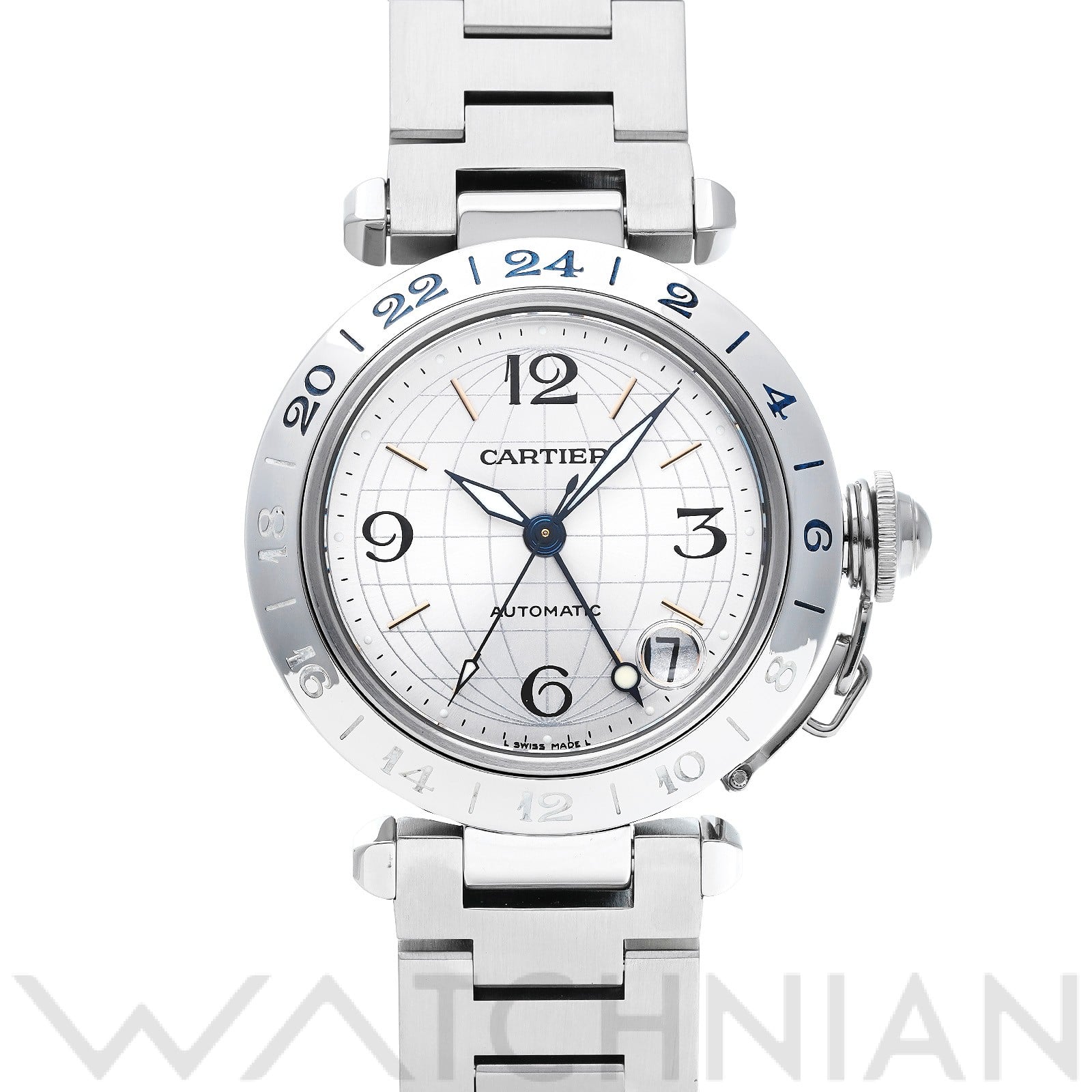 カルティエ / CARTIER パシャC メリディアン GMT W31029M7 シルバー ユニセックス 時計 【中古】【wristwatch】