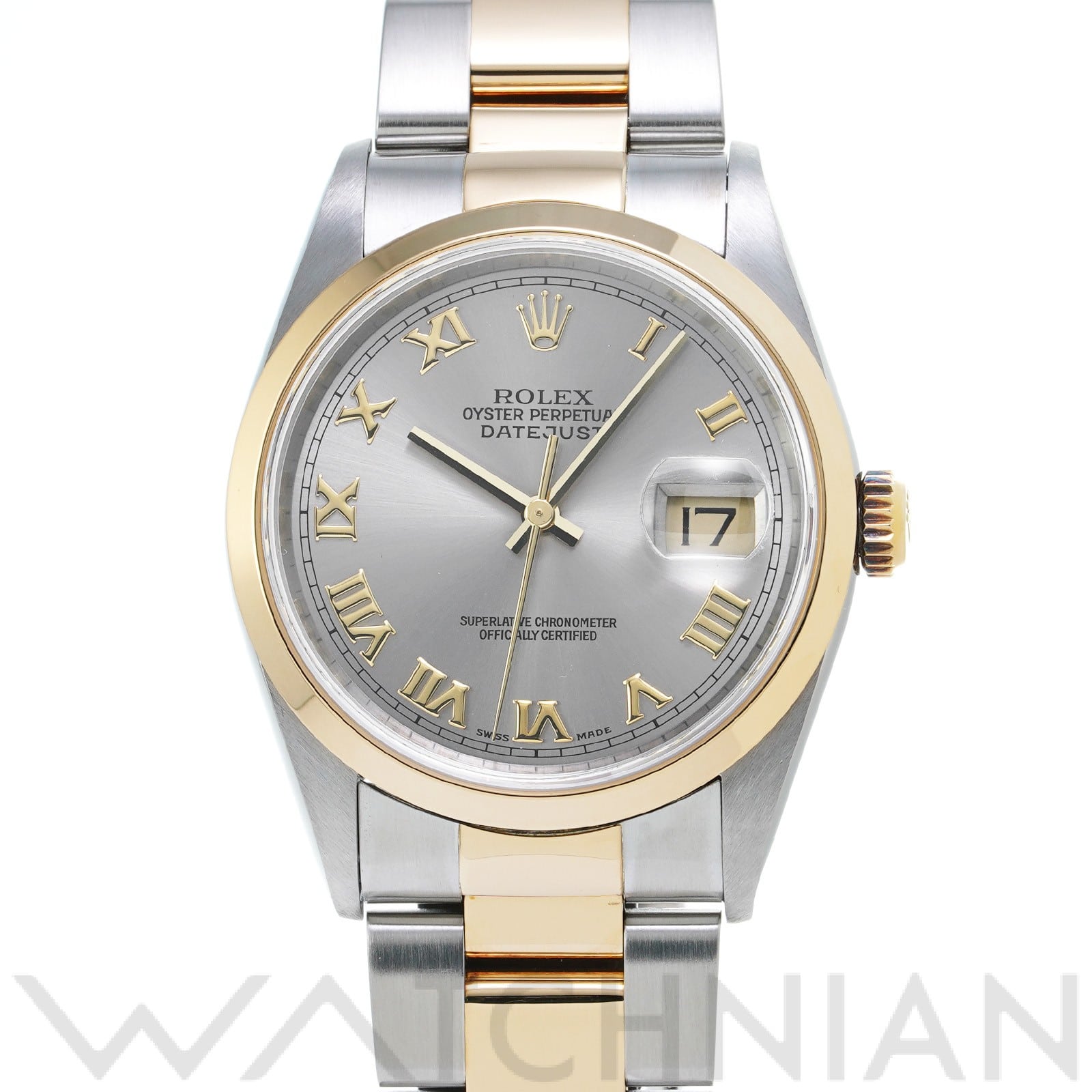ロレックス デイトジャスト 36 16203 グレー メンズ 時計 【中古】【wristwatch】