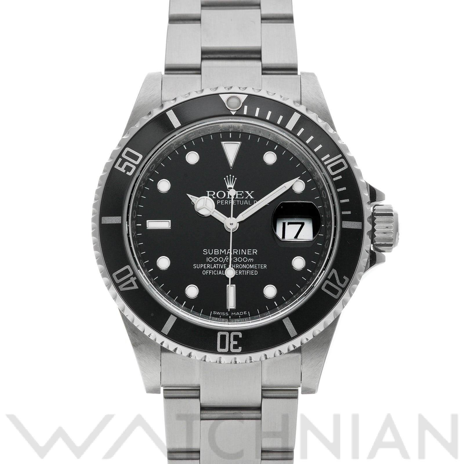 サブマリーナ デイト 16610 ランダムシリアル ブラック ロレックス ROLEX メンズ 【中古】