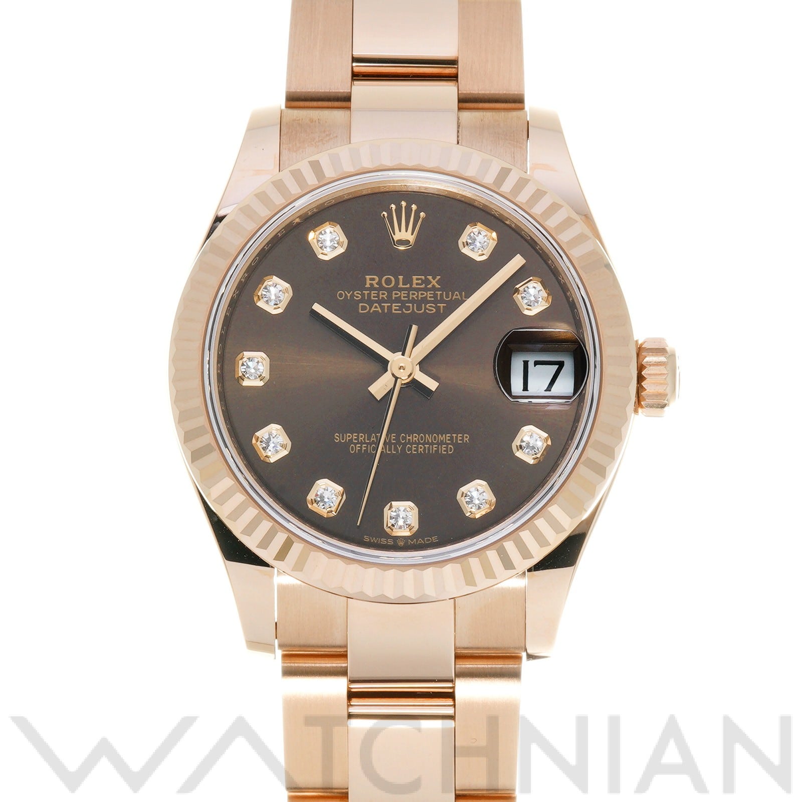 ロレックス デイトジャスト 31 278275G チョコレート/ダイヤモンド ユニセックス 時計 【中古】【wristwatch】