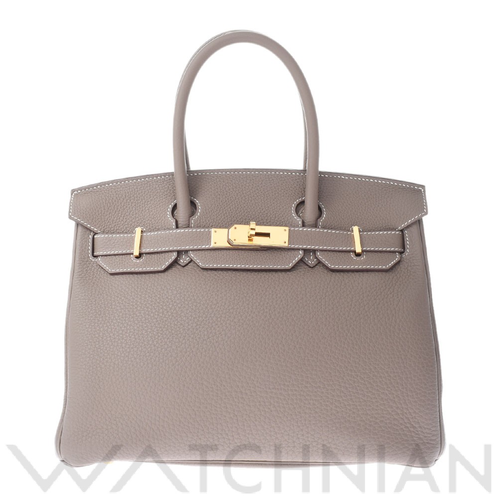 バーキン30 エトゥープ/ゴールド金具 トリヨンクレマンス HERMES エルメス レディース 【中古】
