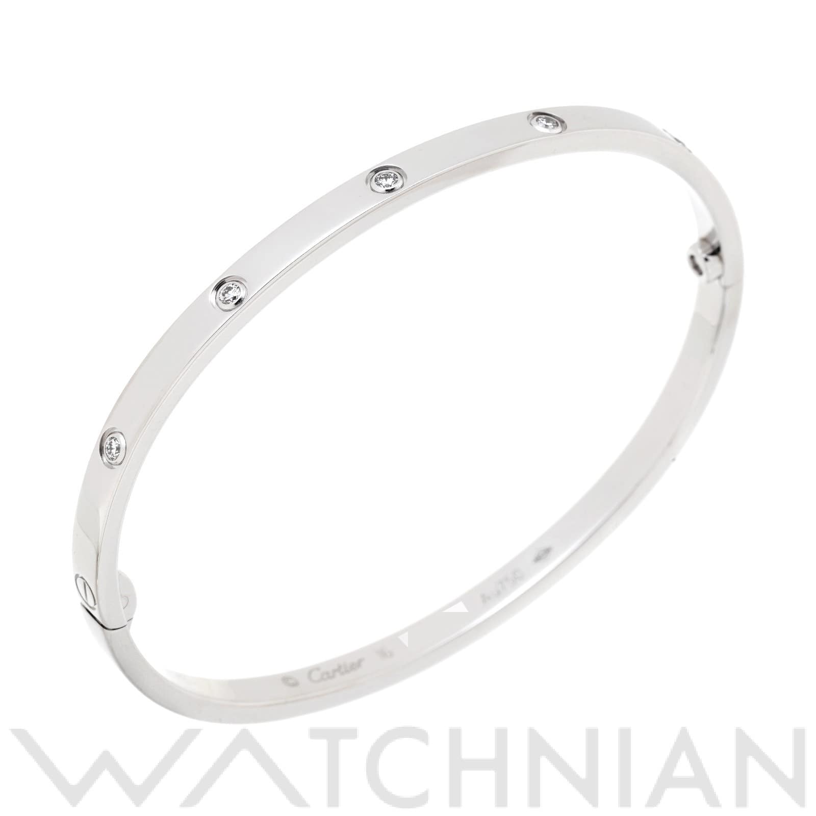 カルティエ ラブ ブレスレット SM 10Pダイヤモンド　#16 B6048000 K18ホワイトゴールド WG/ダイヤモンド レディース ジュエリー 【中古】【jewelry】