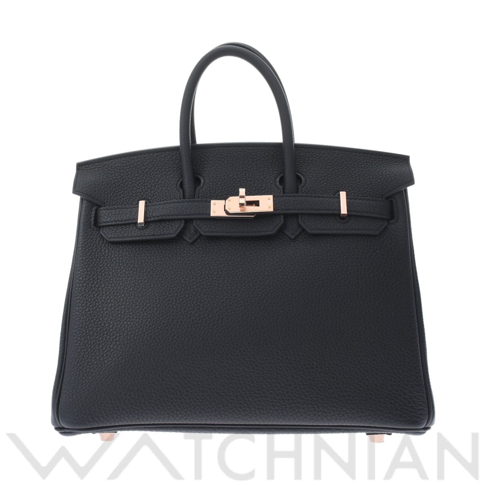 バーキン 25 黒/ローズゴールド金具 トゴ HERMES エルメス レディース 【新品】