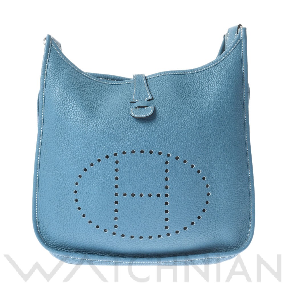 エヴリン3 PM ブルージーン/パラジウム金具 トリヨンクレマンス HERMES エルメス レディース 【中古】