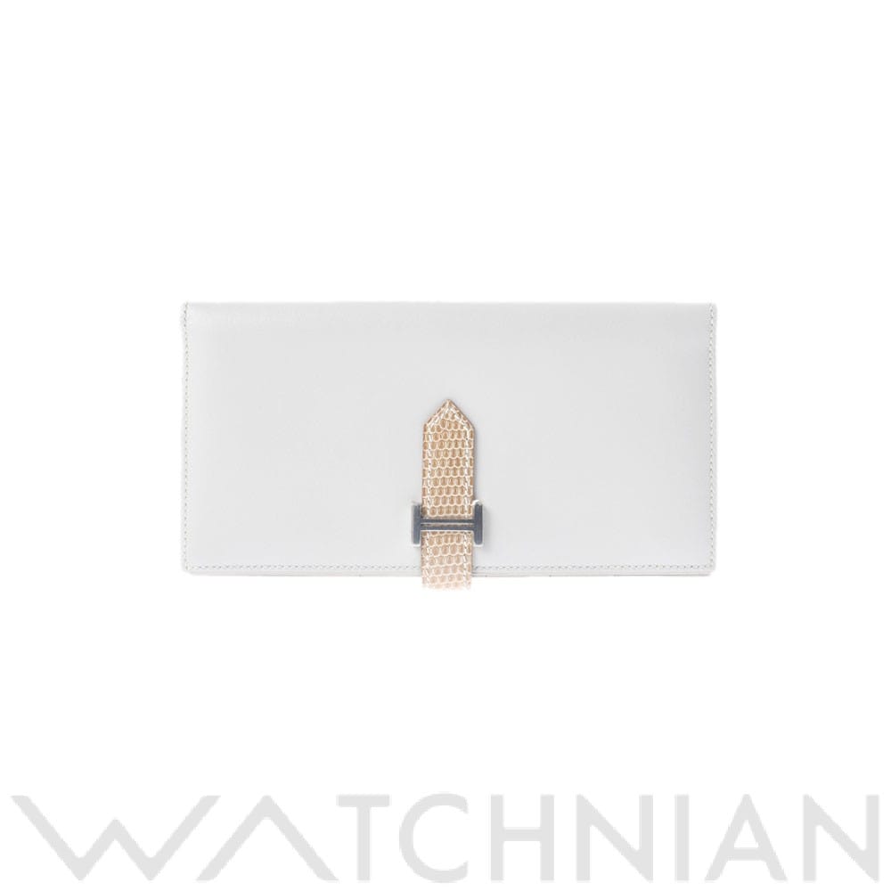 エルメス ベアン スフレ グリスパール/フィセル/パラジウム金具 タデラクト/リザード ユニセックス 財布 【中古】【purse】