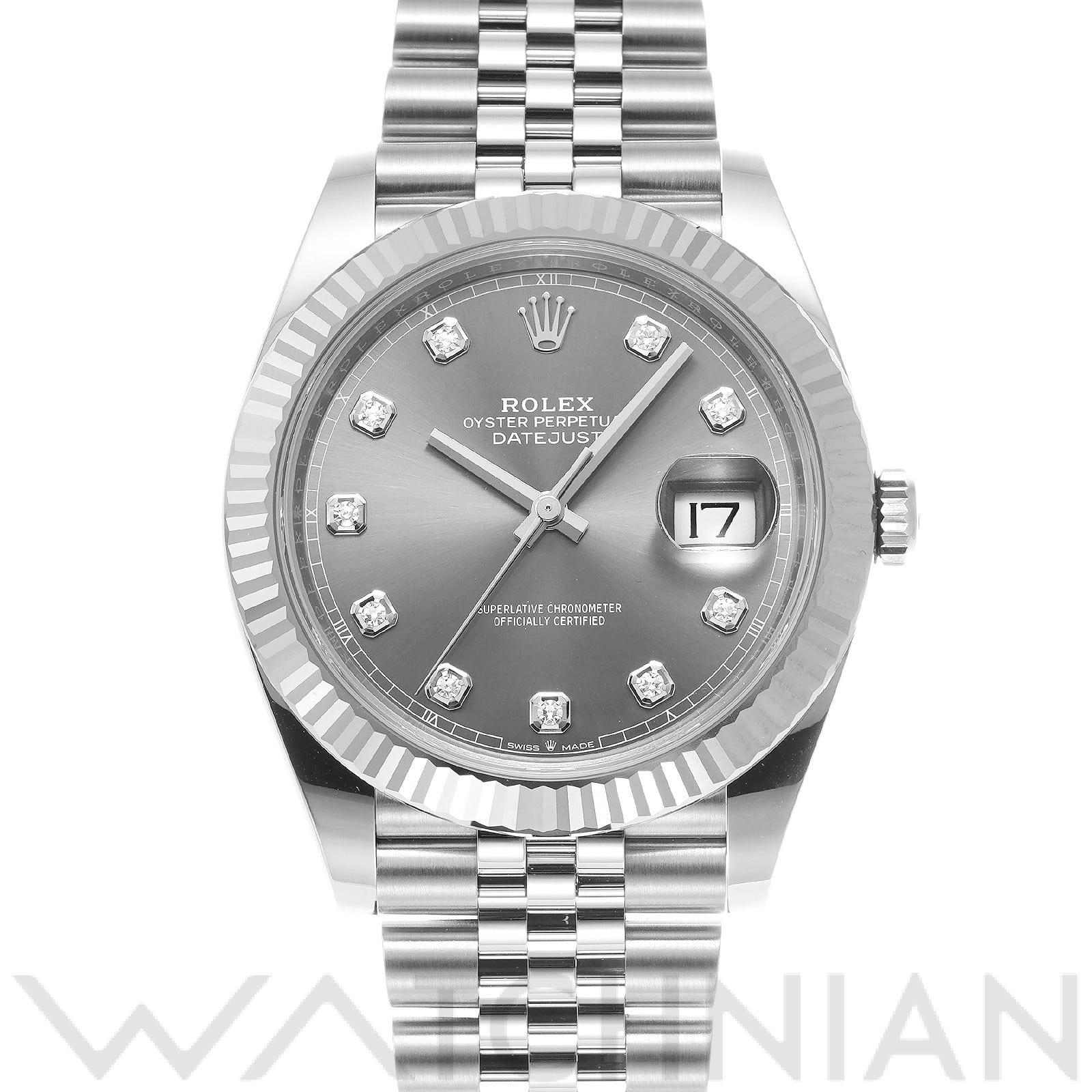 デイトジャスト 41 126334G ランダムシリアル スレートグレー/ダイヤモンド ロレックス ROLEX メンズ 【中古】