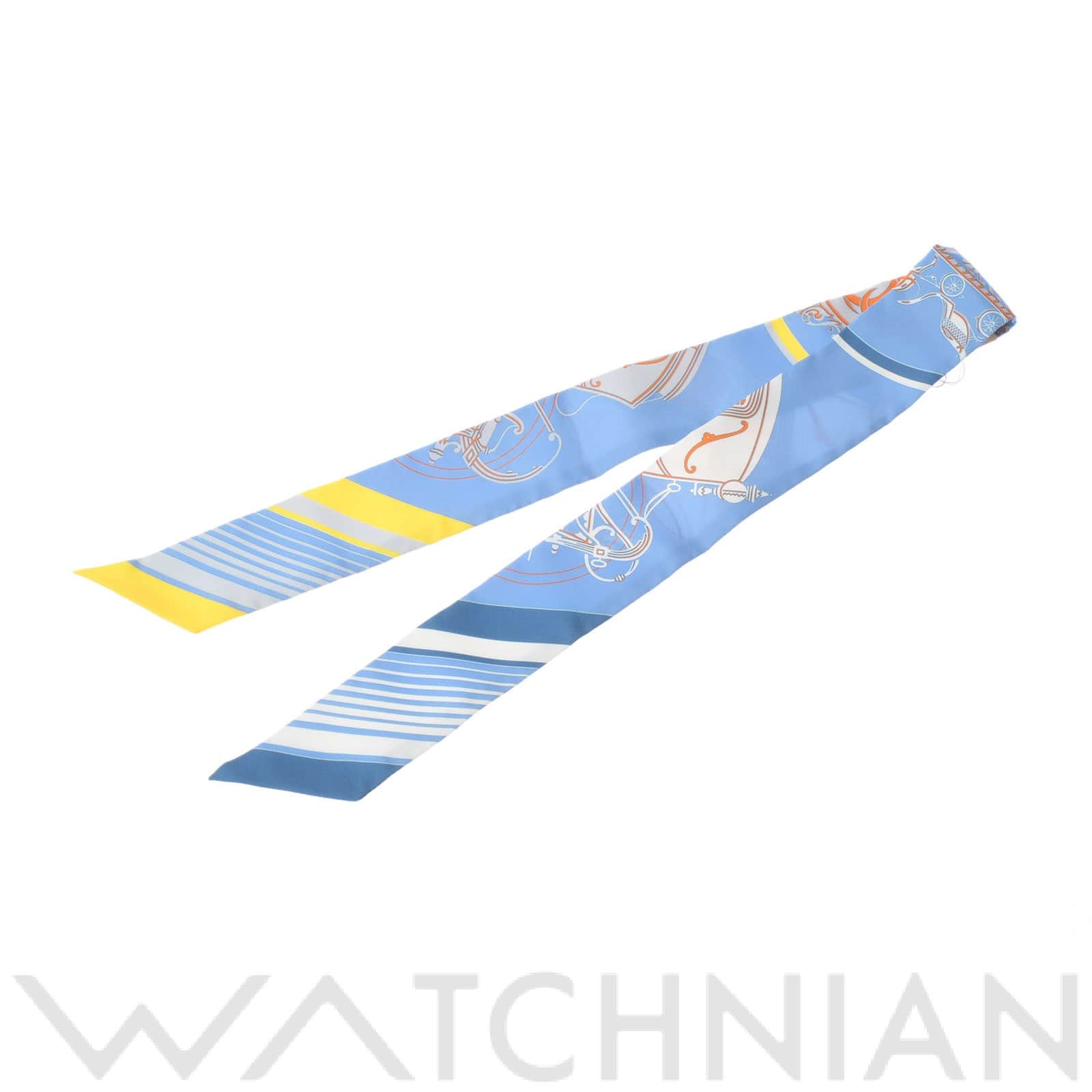 エルメス / HERMES トゥイリー EX-LIBRIS ライトブルー/グレー/オレンジ/他 シルク100% レディース 【新品】【other】