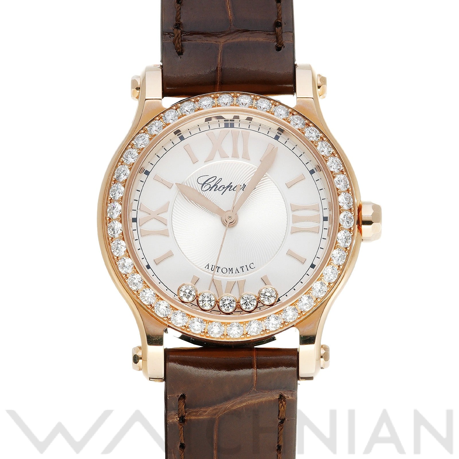 ショパール ハッピースポーツ 30ミリ 274893-5012 シルバー/ダイヤモンド レディース 時計 【中古】【wristwatch】