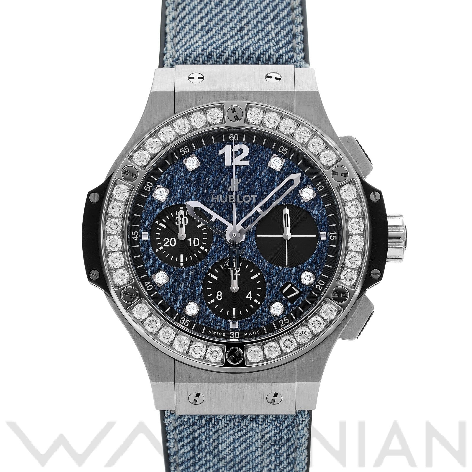 ビッグバン ジーンズ スチール ダイヤモンド 341.SX.2770.NR.1204.JEANS ブルージーンズ/ブラック/ダイヤモンド ウブロ HUBLOT メンズ 【中古】