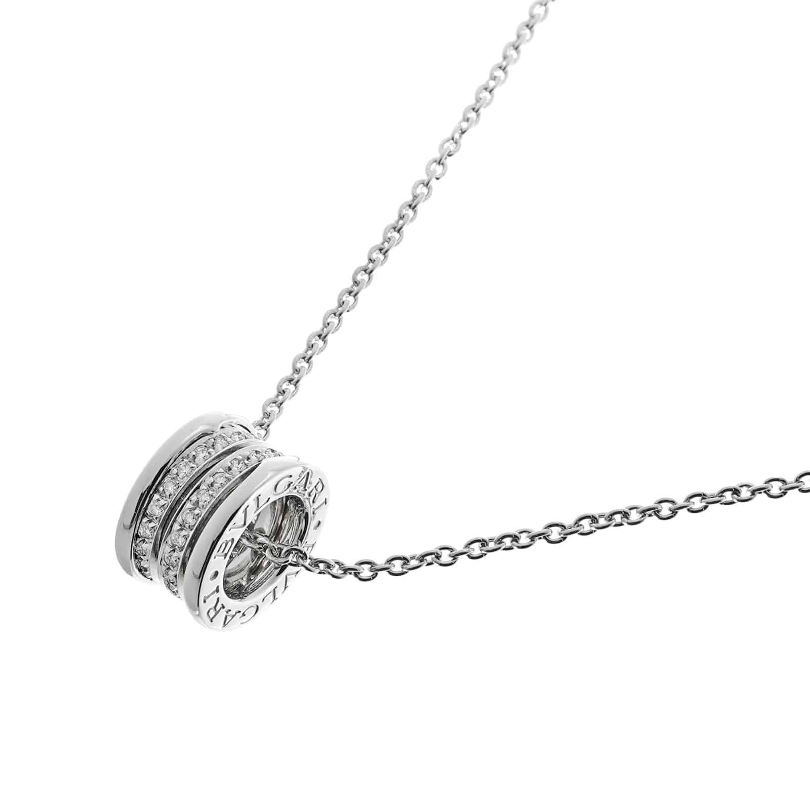 ブルガリ ビーゼロワン ペンダント ネックレス K18ホワイトゴールド WG/ダイヤモンド レディース ジュエリー 【中古】【jewelry】