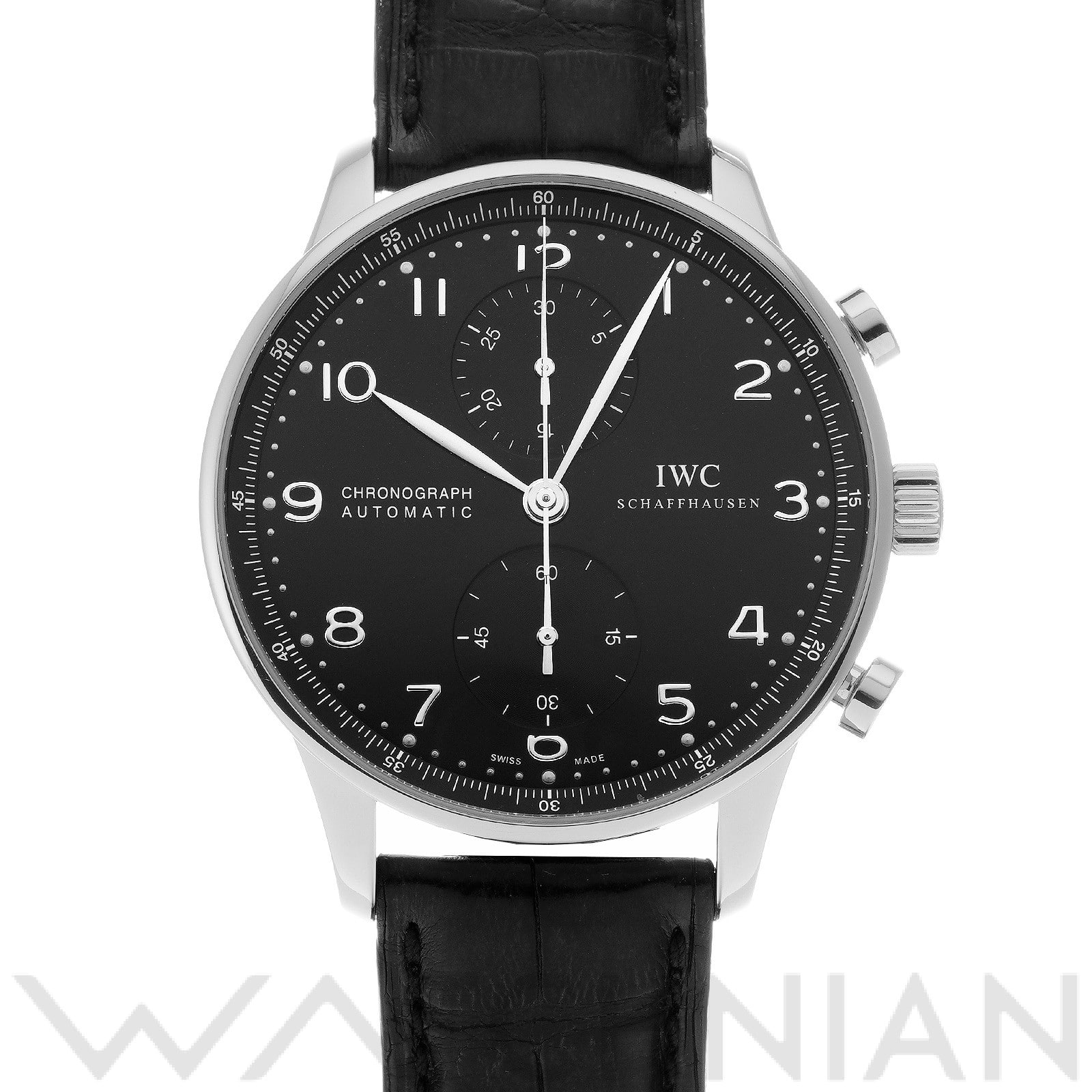 ポルトギーゼ クロノグラフ IW371438 ブラック インターナショナルウォッチカンパニー IWC メンズ 【中古】