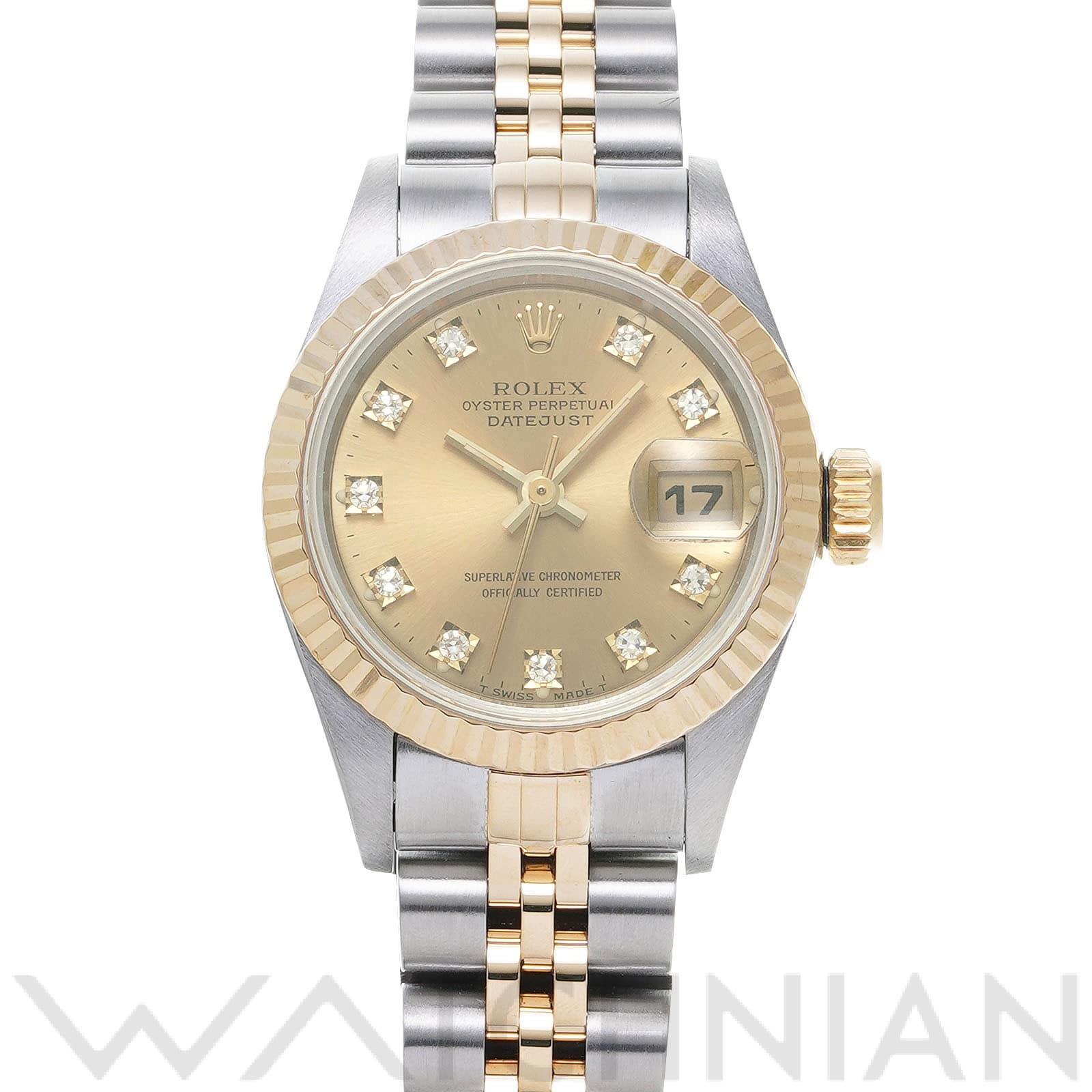 ロレックス デイトジャスト 26 69173G シャンパン/ダイヤモンド レディース 時計 【中古】【wristwatch】