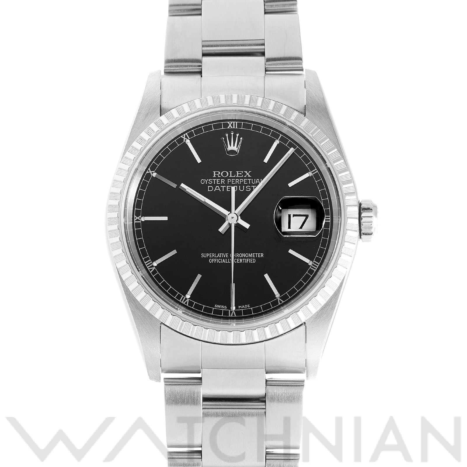 ロレックス デイトジャスト 16220 ブラック メンズ 時計 【中古】【wristwatch】