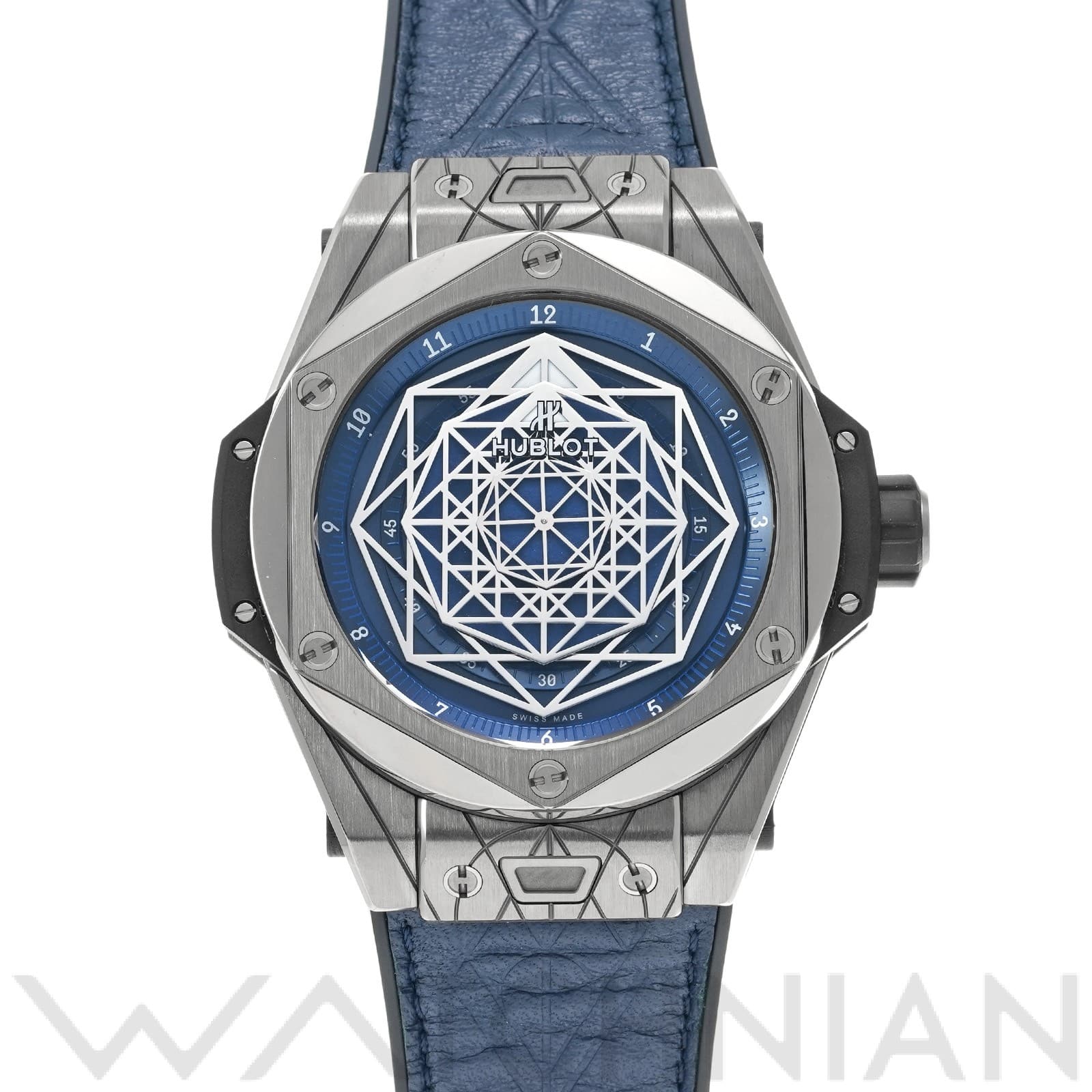 ビッグバン ウニコ サンブルー チタニウム ブルー 415.NX.7179.VR.MXM18 ブルー ウブロ HUBLOT メンズ 【中古】