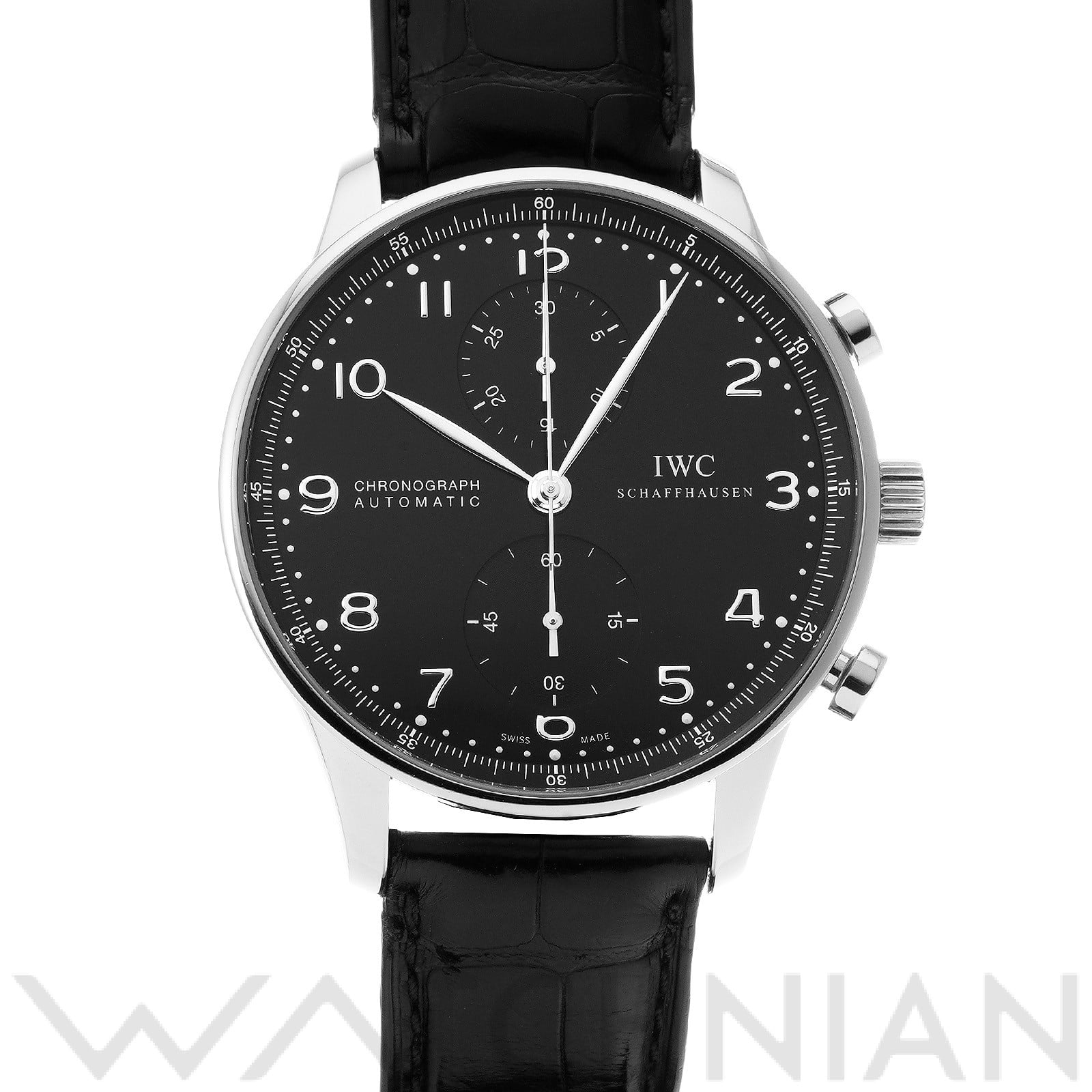 ポルトギーゼ クロノグラフ IW371447 ブラック インターナショナルウォッチカンパニー IWC メンズ 【中古】