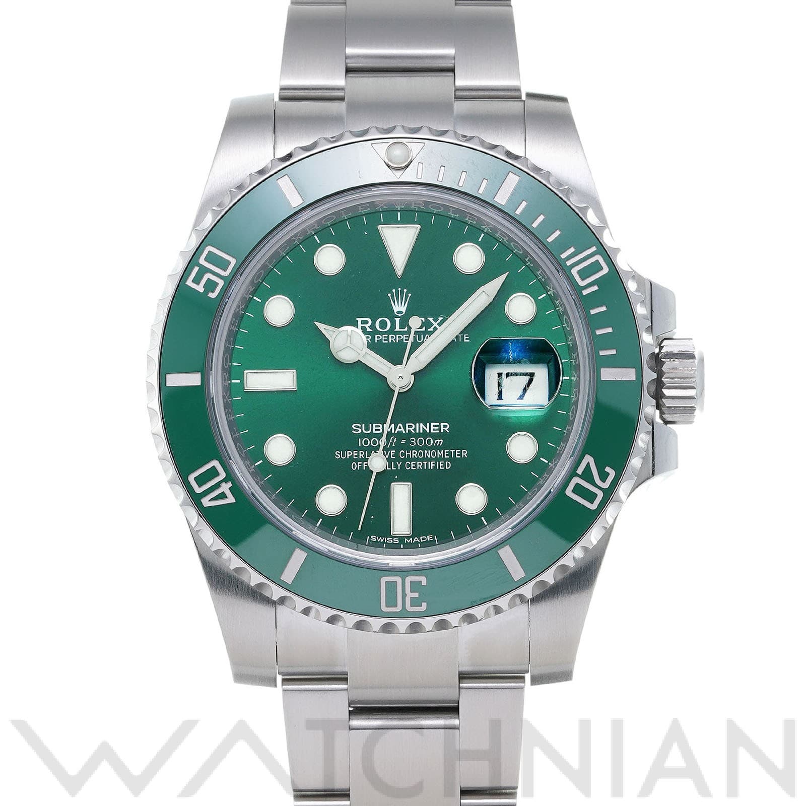 ロレックス サブマリーナ デイト 116610LV グリーン メンズ 時計 【中古】【wristwatch】