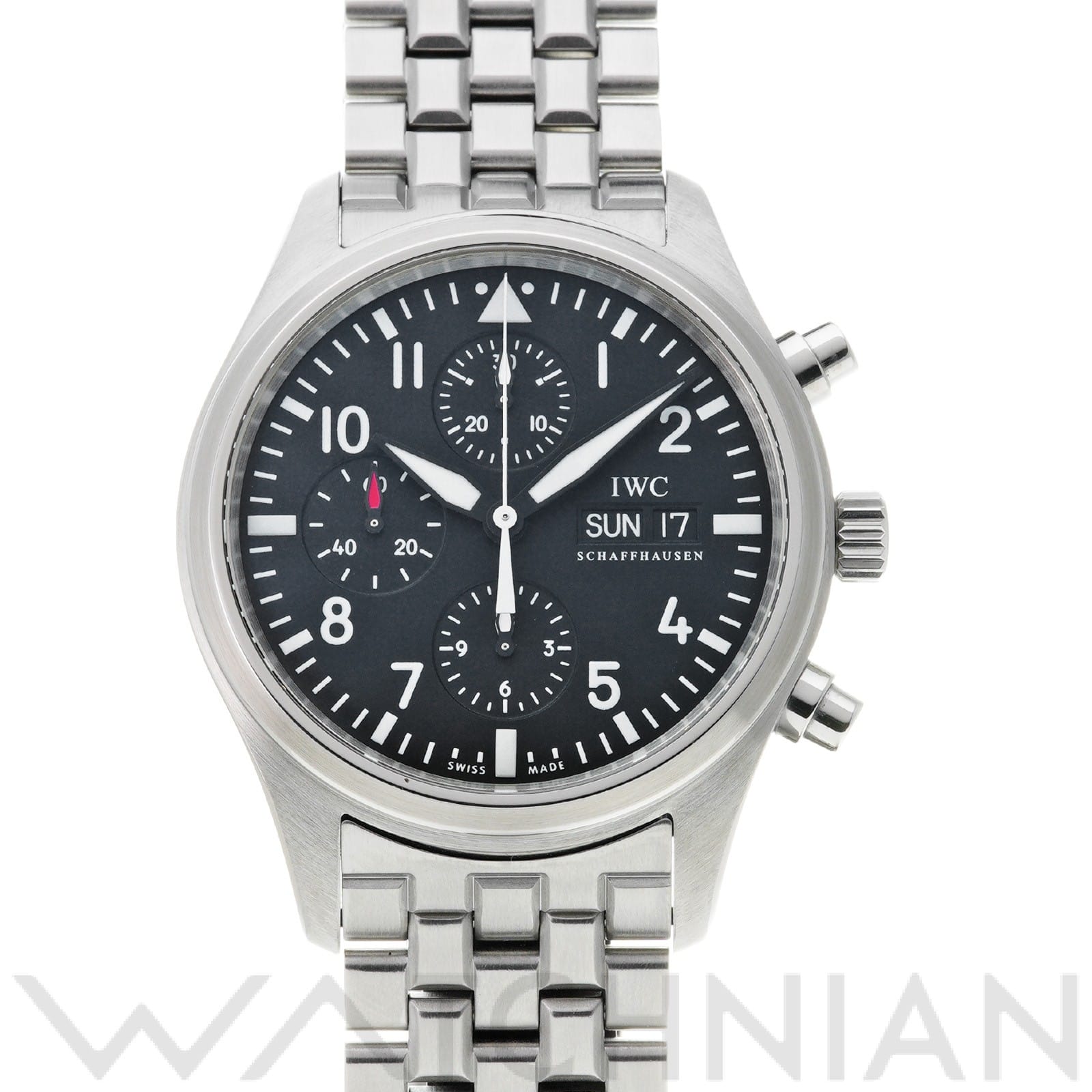 IWC パイロットウォッチ クロノグラフ IW371704 ブラック メンズ 時計 【中古】【wristwatch】