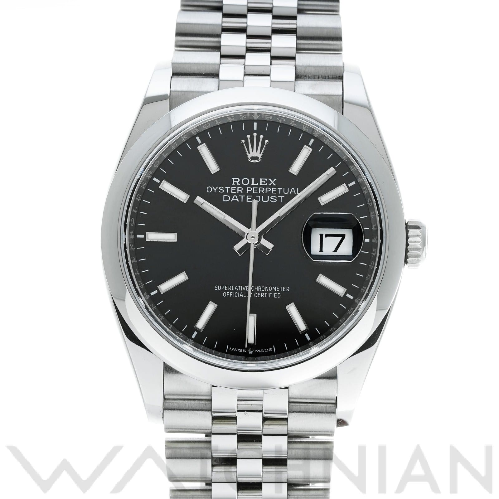 ロレックス デイトジャスト 36 126200 ブライトブラック メンズ 時計 【中古】【wristwatch】